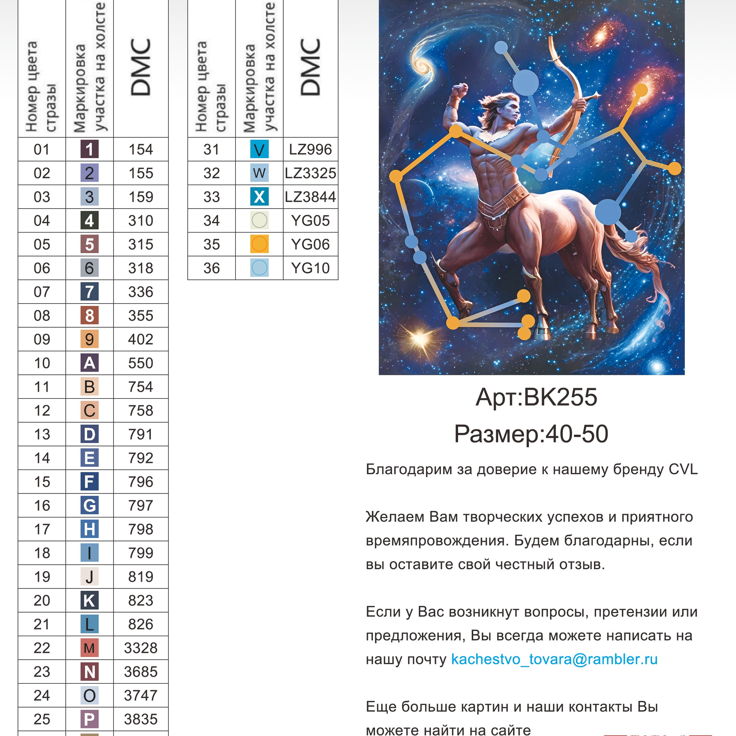 Цветовые карты новые символы. Алмазная мозаика CVL