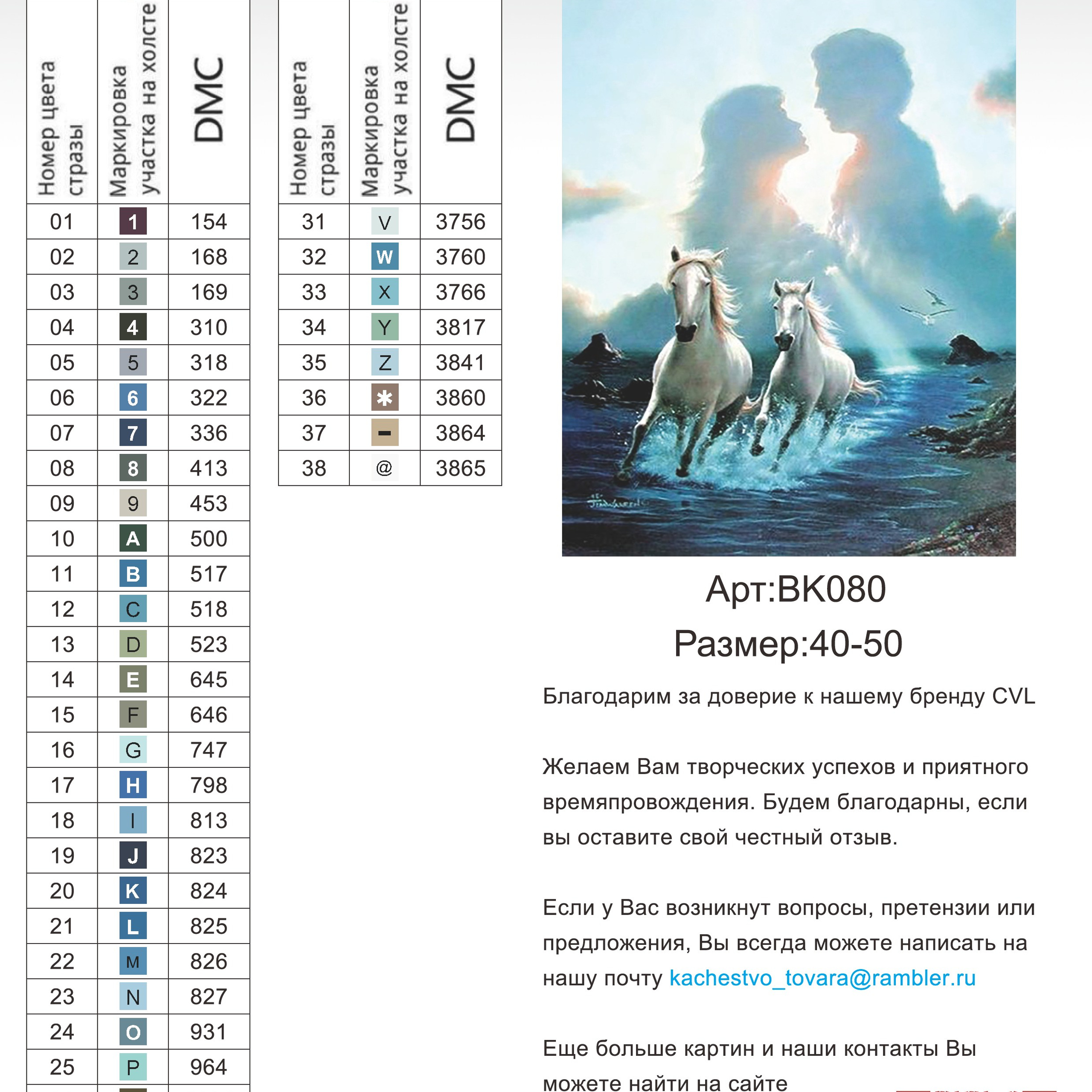 Цветовые карты новые символы. Алмазная мозаика CVL