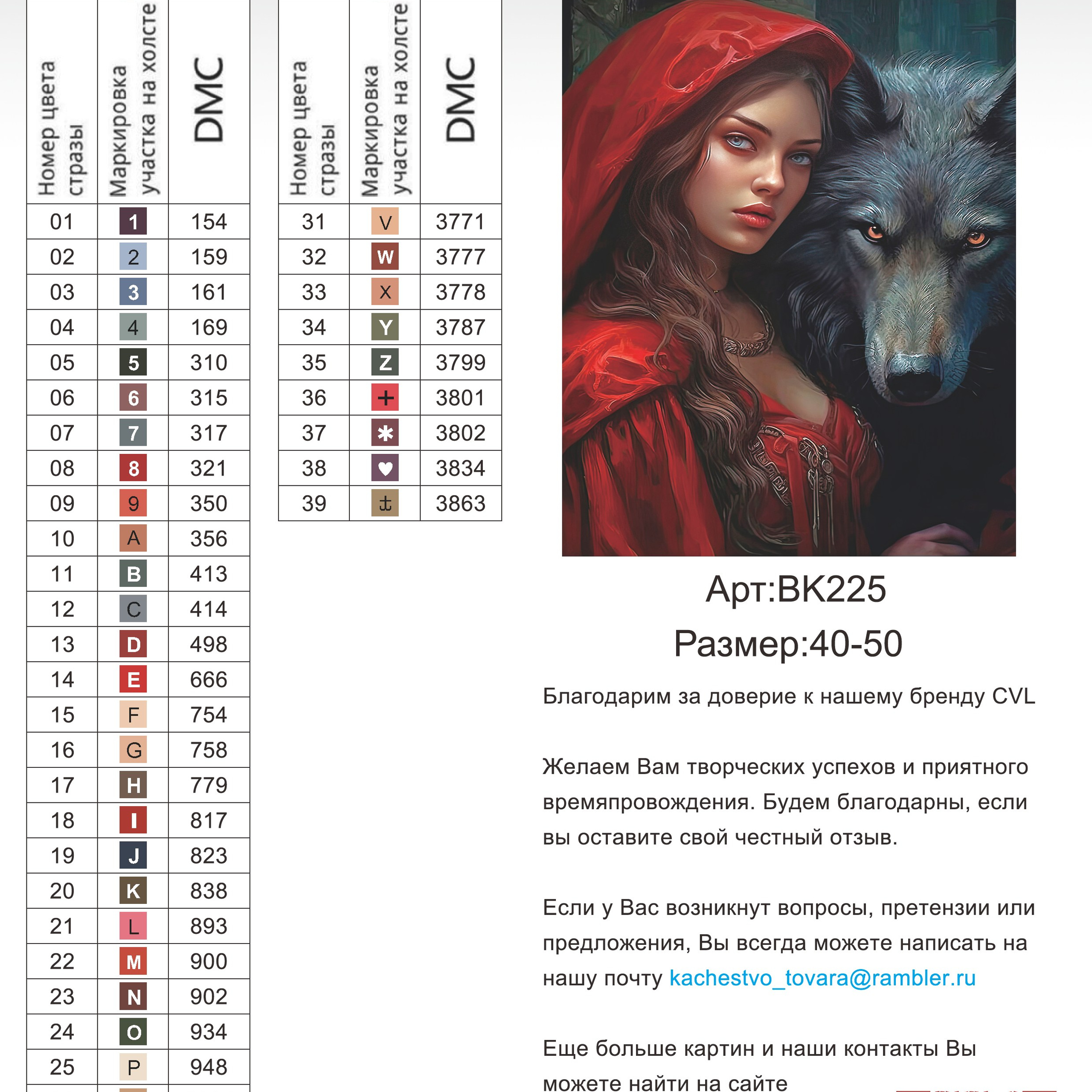 Цветовые карты новые символы. Алмазная мозаика CVL