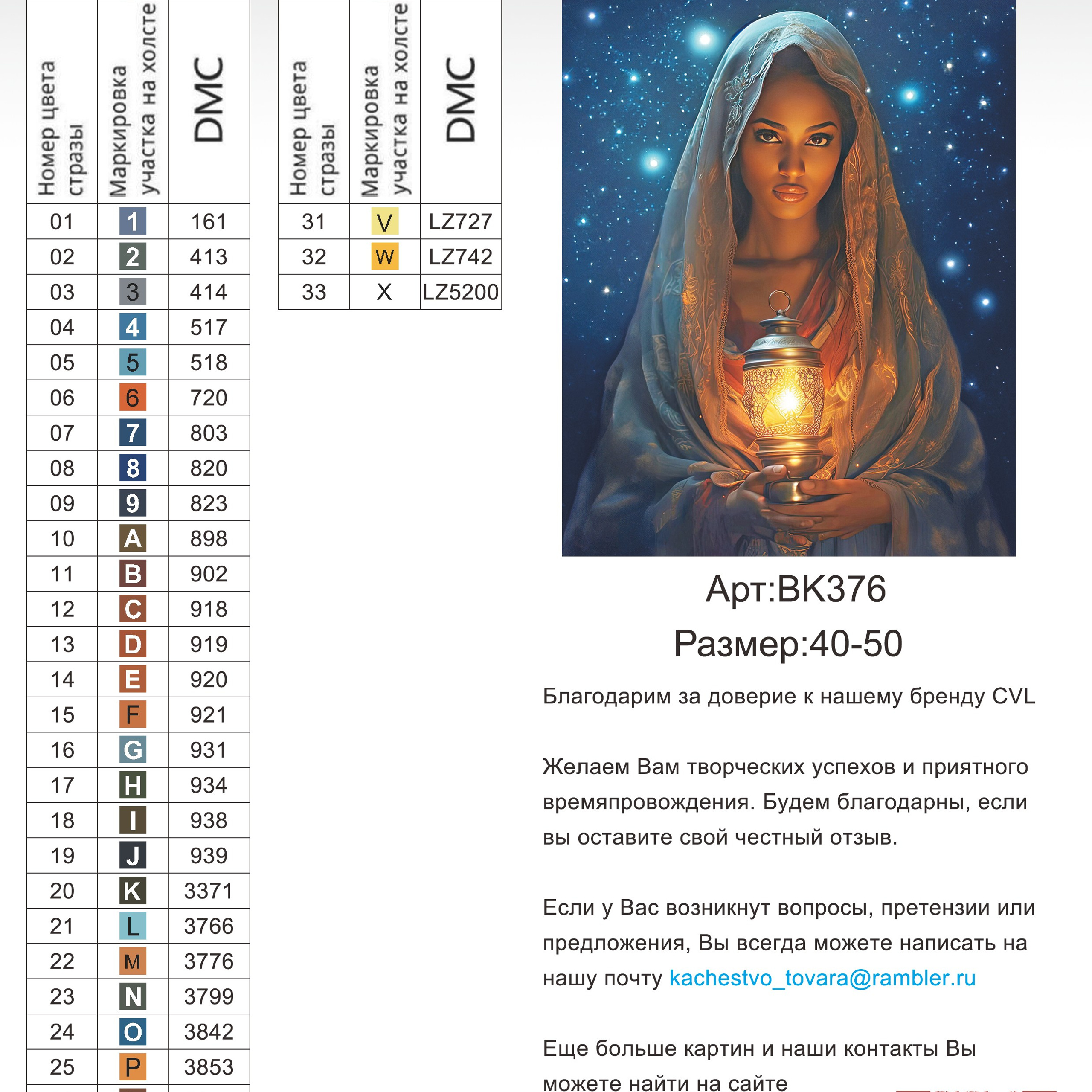 Цветовые карты новые символы. Алмазная мозаика CVL