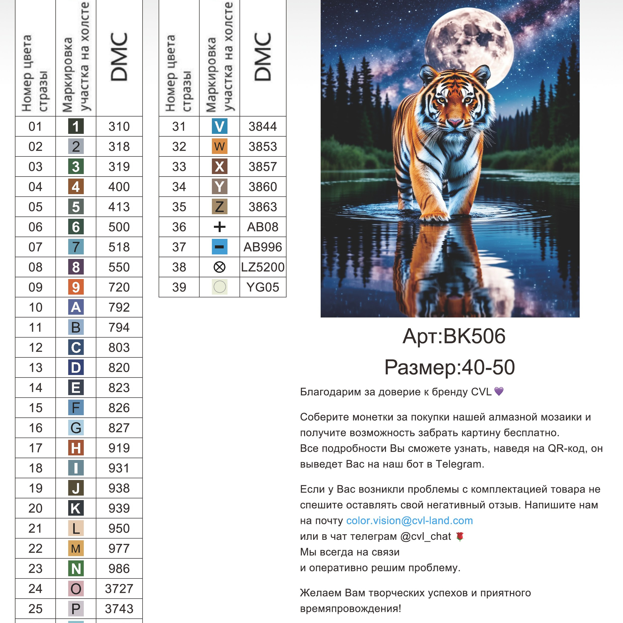 Цветовые карты новые символы. Алмазная мозаика CVL