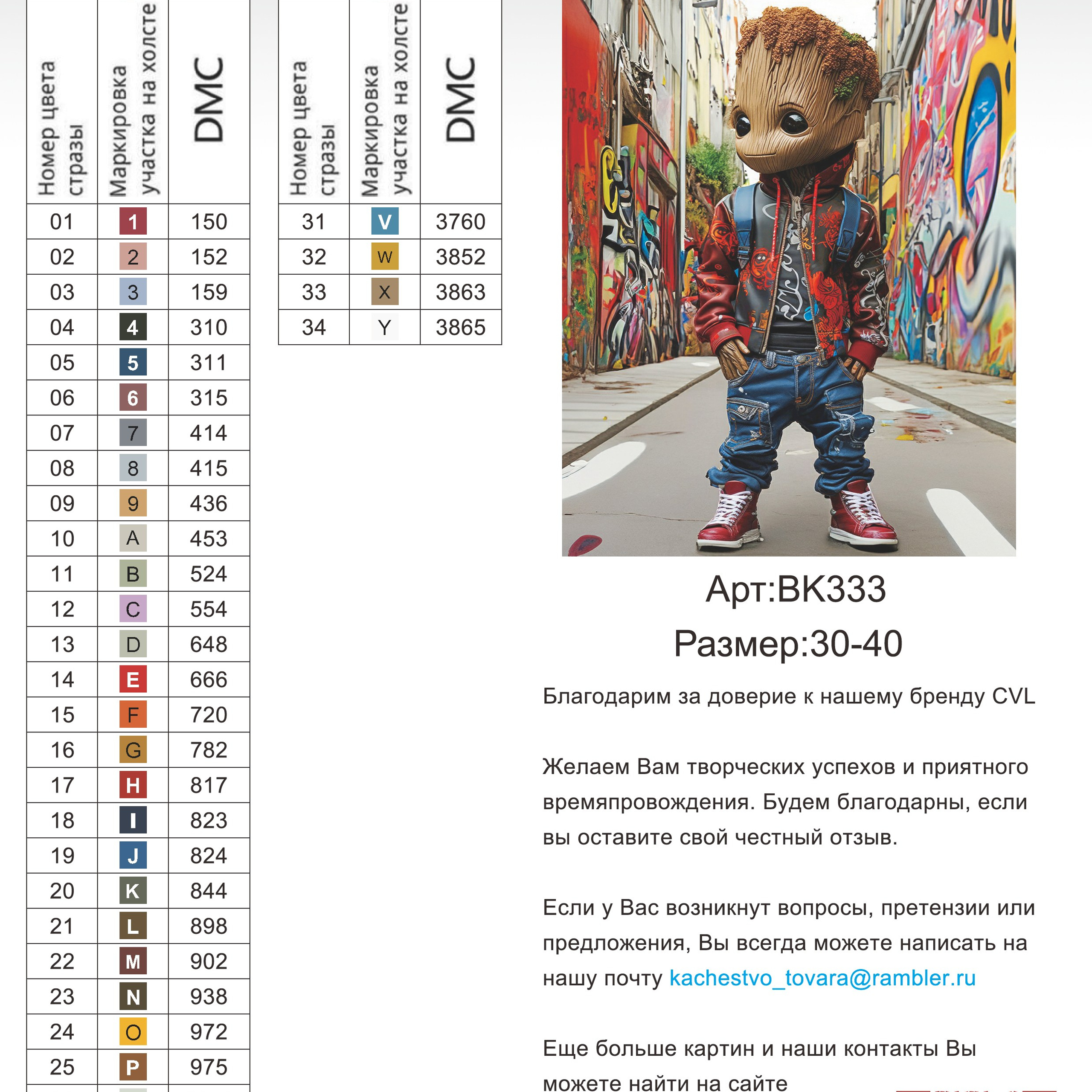 Цветовые карты новые символы. Алмазная мозаика CVL