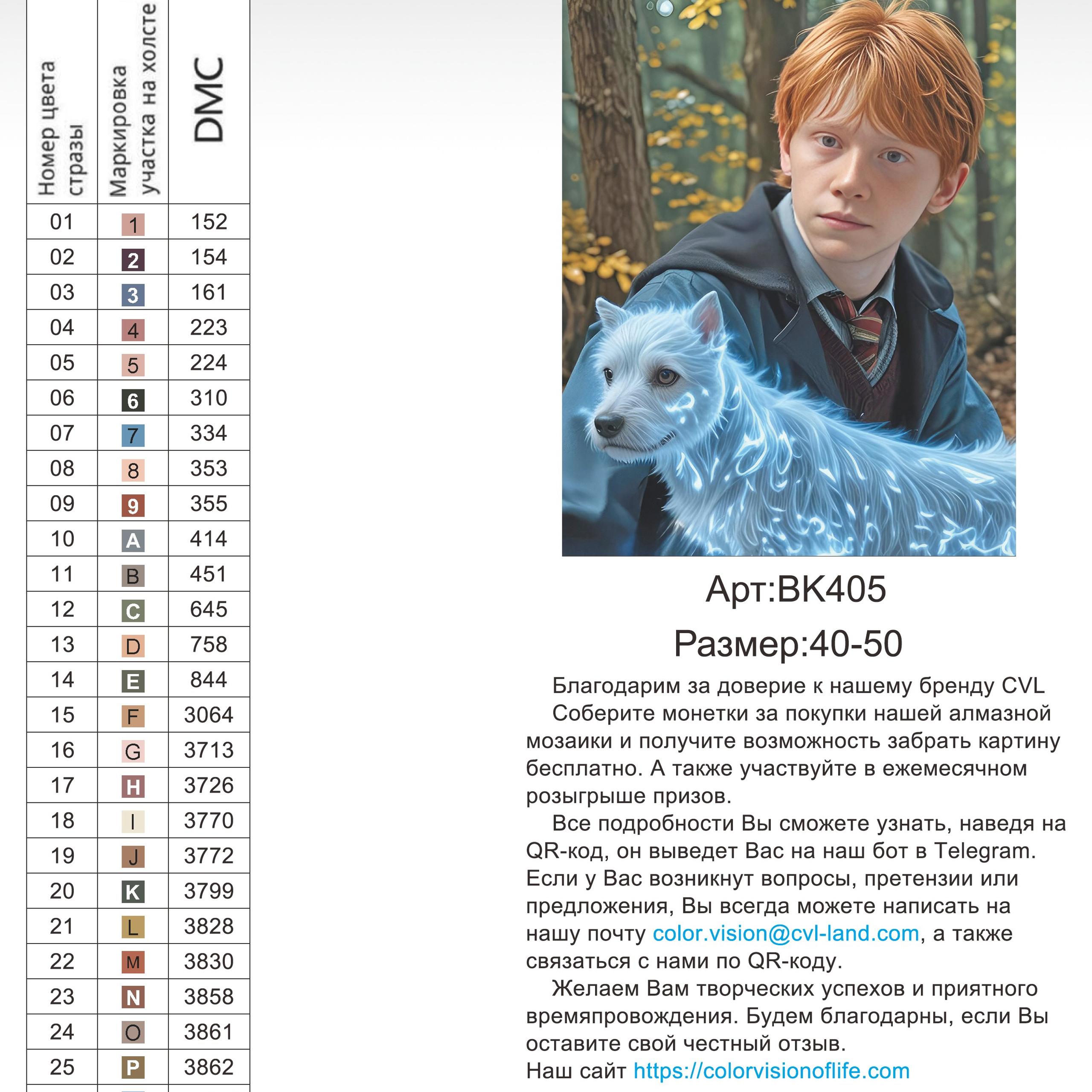 Цветовые карты новые символы. Алмазная мозаика CVL