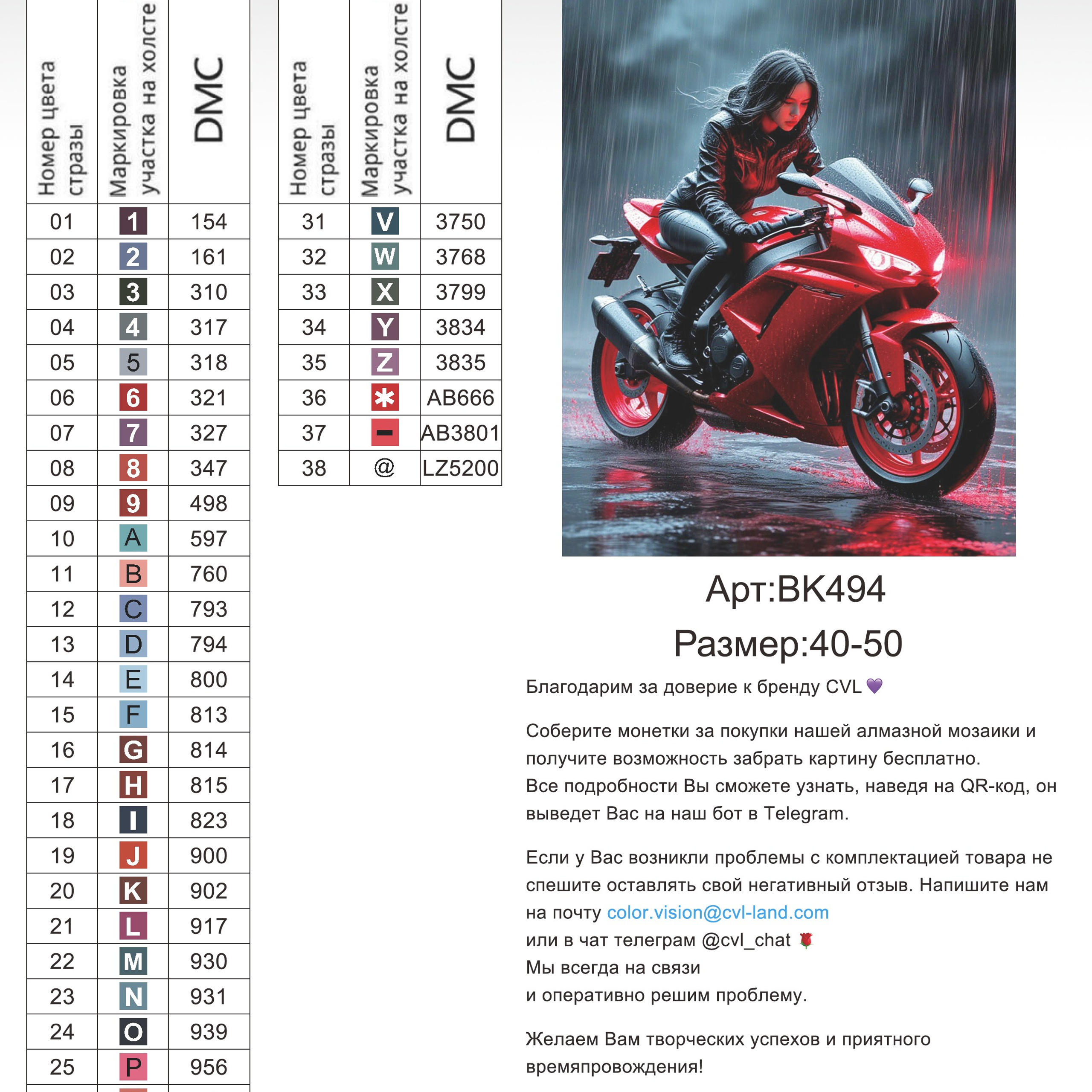 Цветовые карты новые символы. Алмазная мозаика CVL