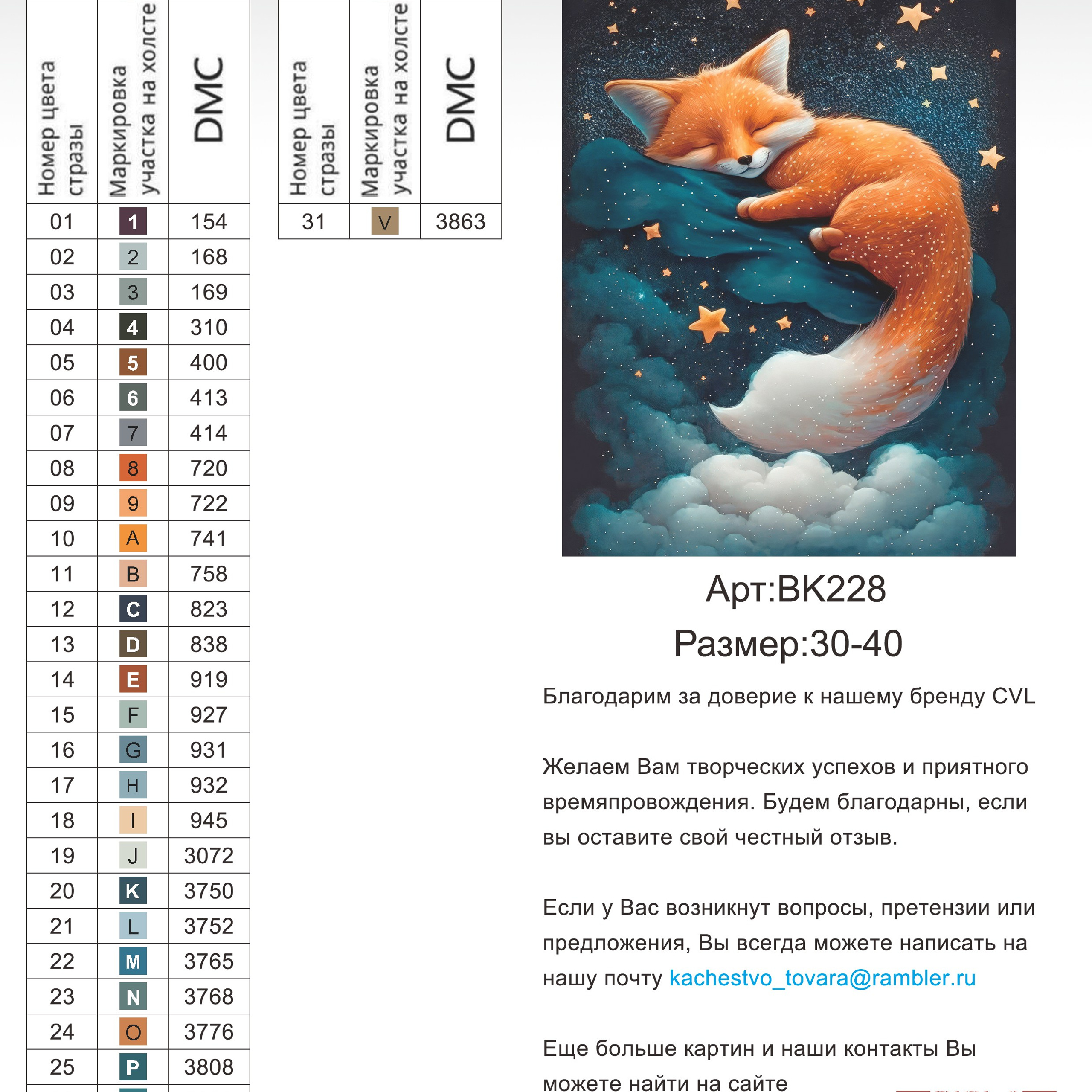 Цветовые карты новые символы. Алмазная мозаика CVL