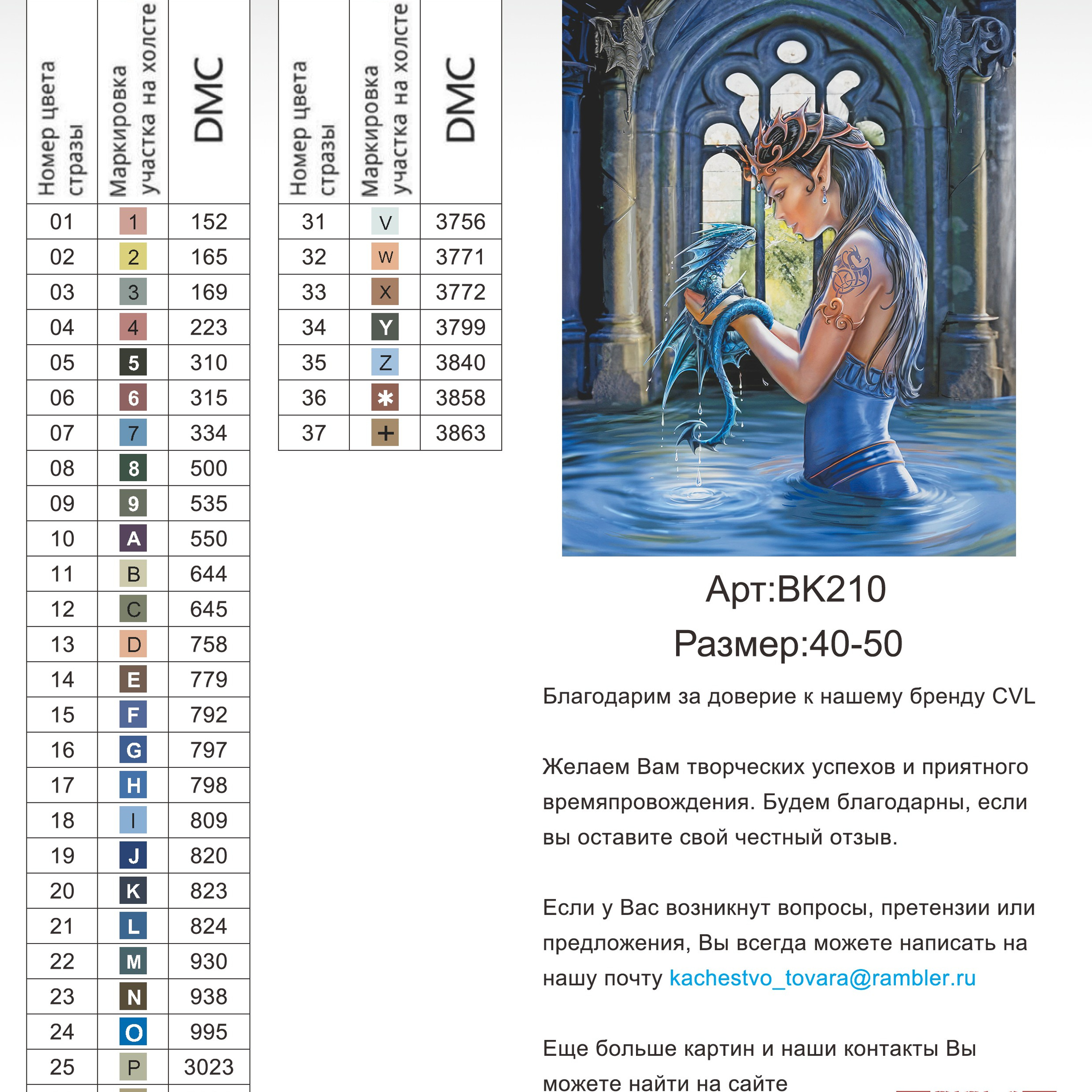Цветовые карты новые символы. Алмазная мозаика CVL
