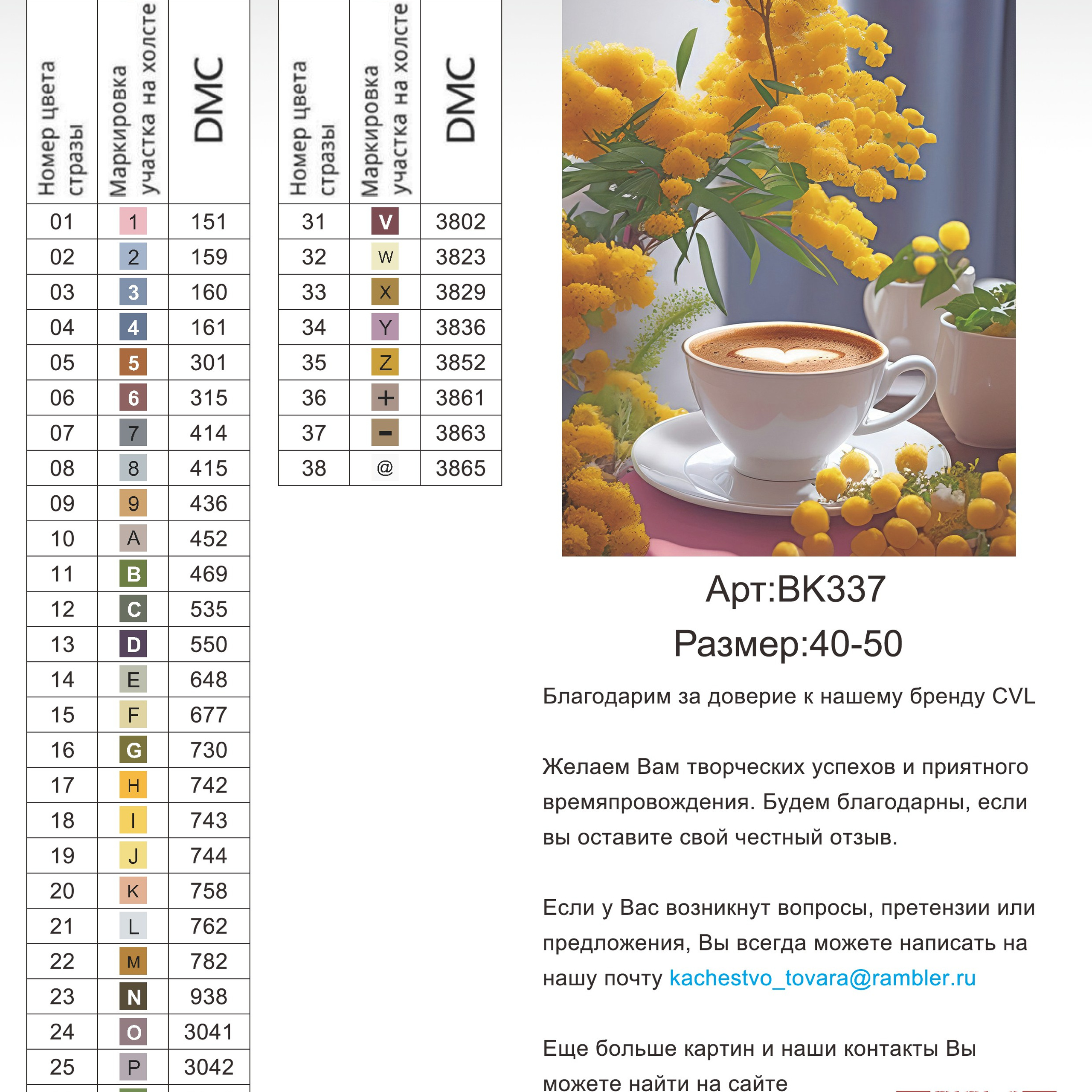 Цветовые карты новые символы. Алмазная мозаика CVL