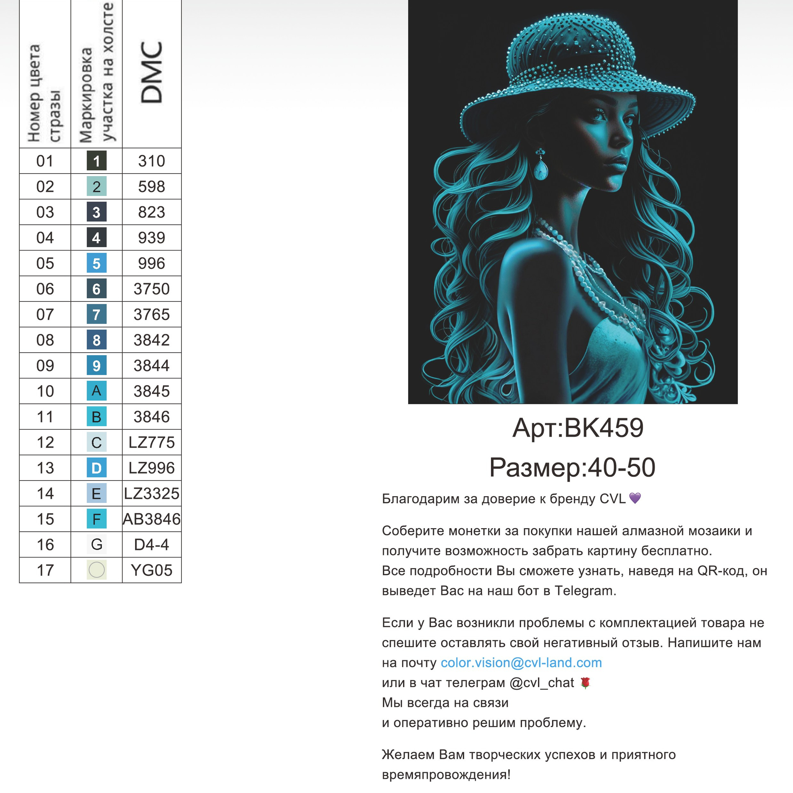 Цветовые карты новые символы. Алмазная мозаика CVL