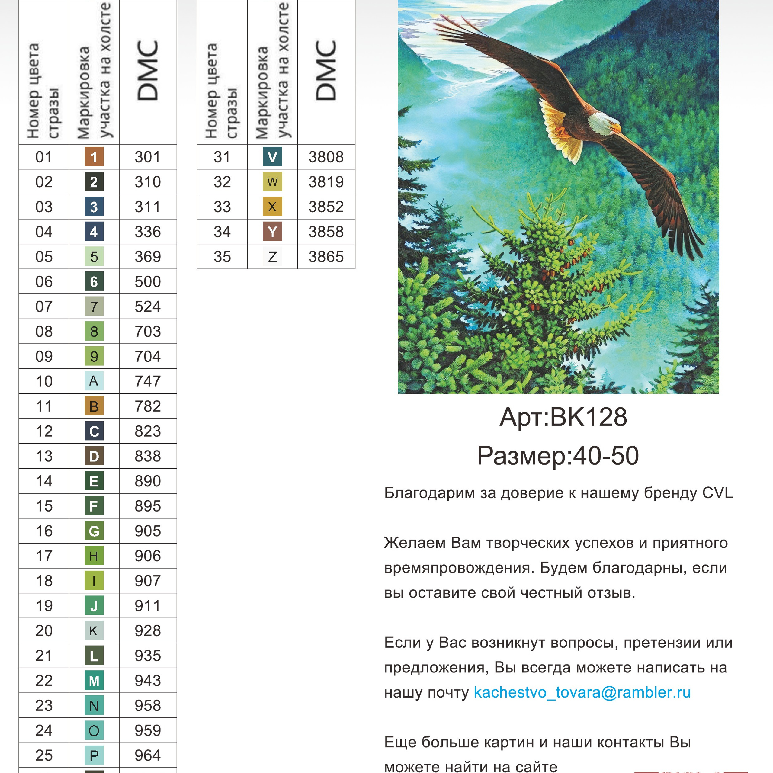 Цветовые карты новые символы. Алмазная мозаика CVL