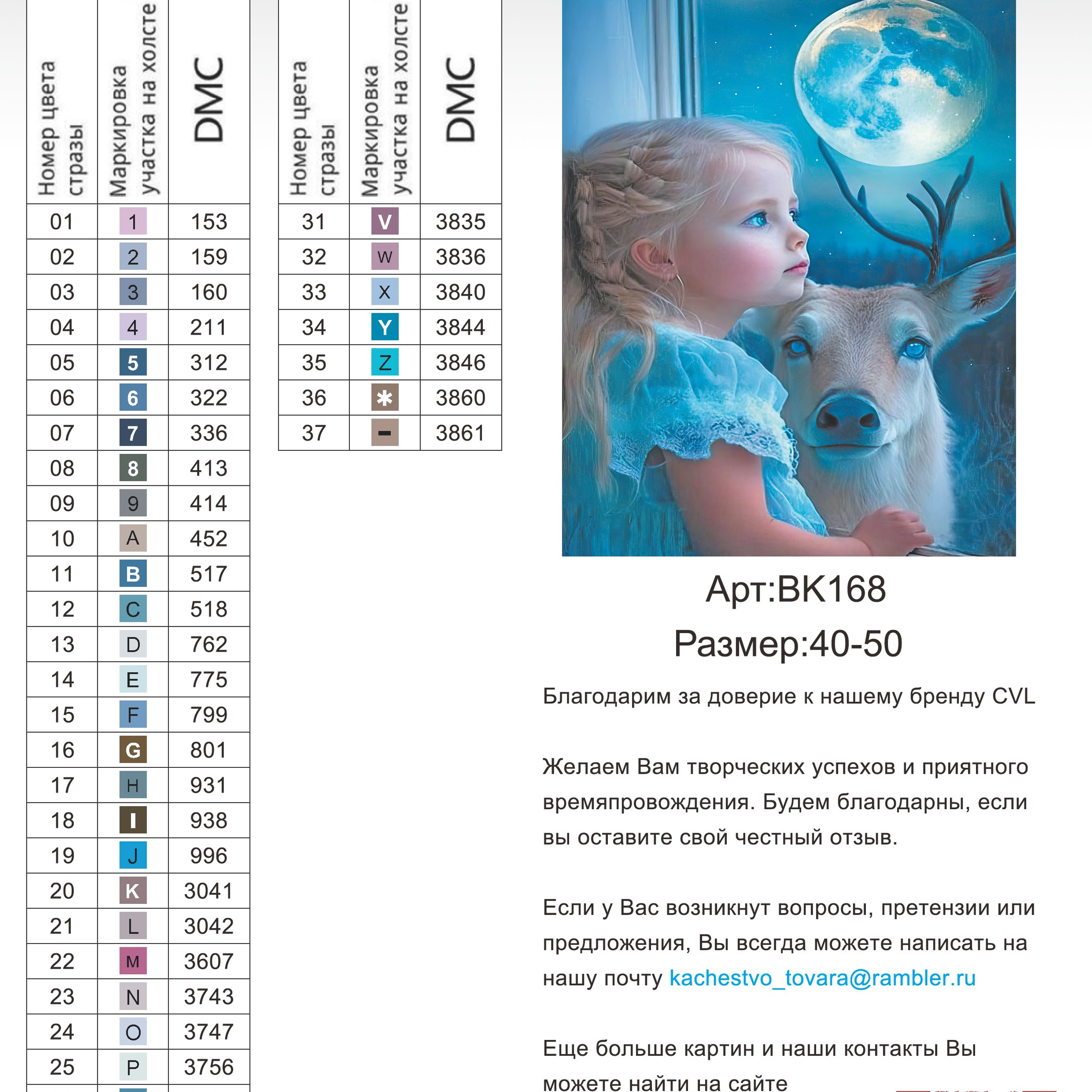 Цветовые карты новые символы. Алмазная мозаика CVL