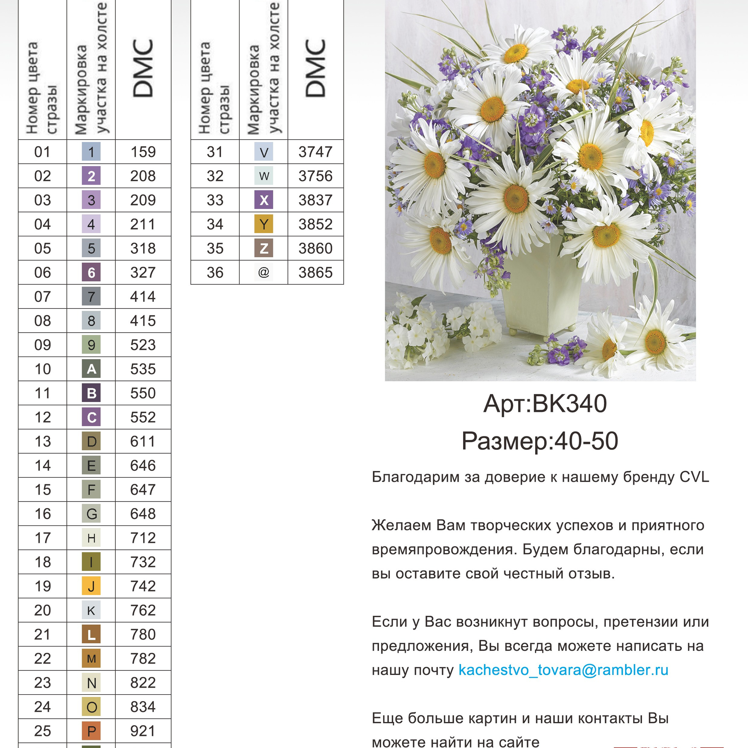 Цветовые карты новые символы. Алмазная мозаика CVL
