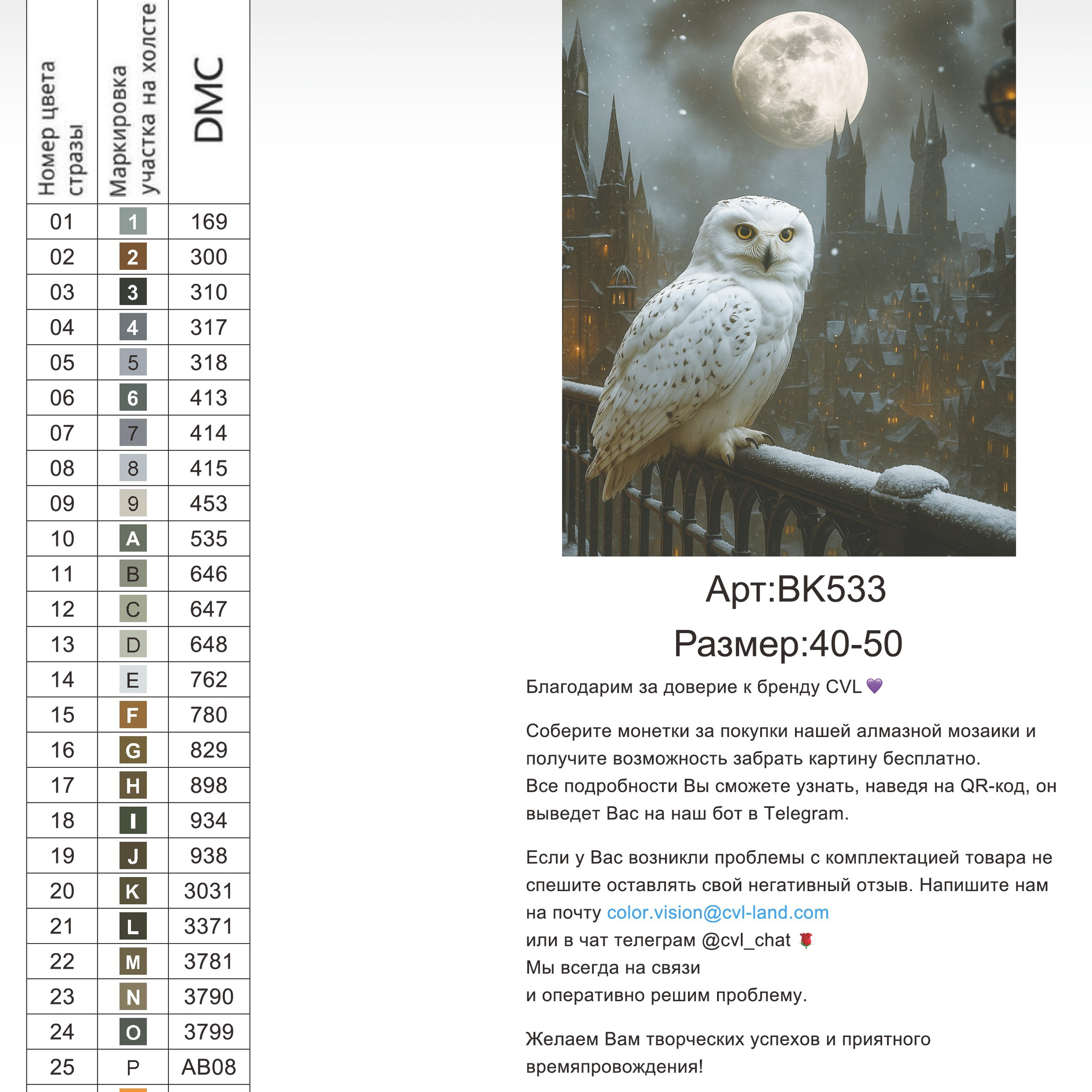 Цветовые карты новые символы. Алмазная мозаика CVL