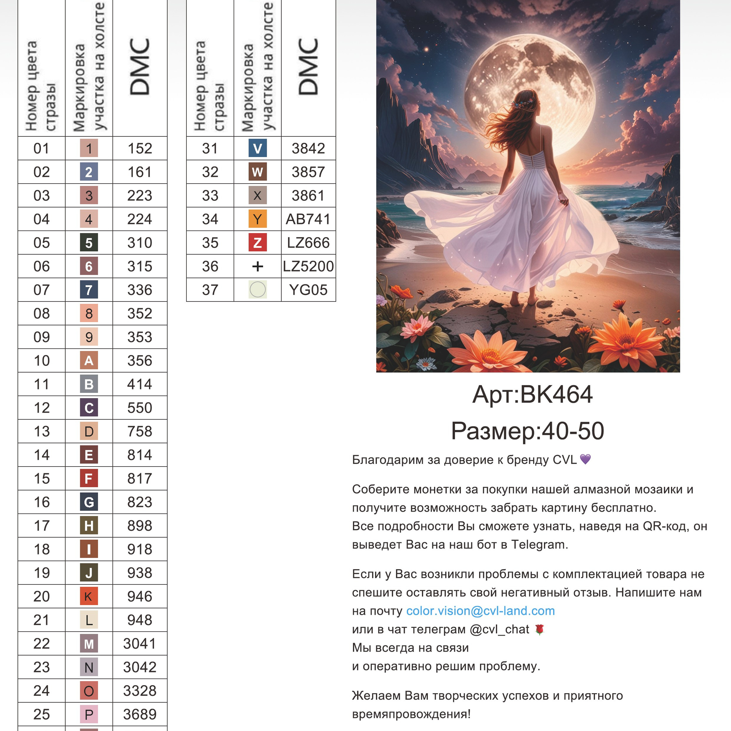 Цветовые карты новые символы. Алмазная мозаика CVL