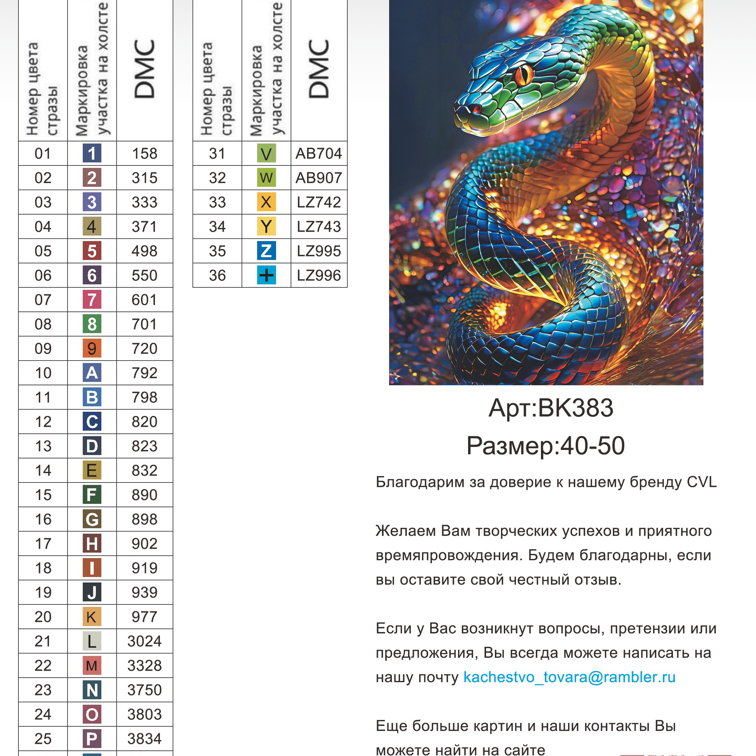 Цветовые карты новые символы. Алмазная мозаика CVL