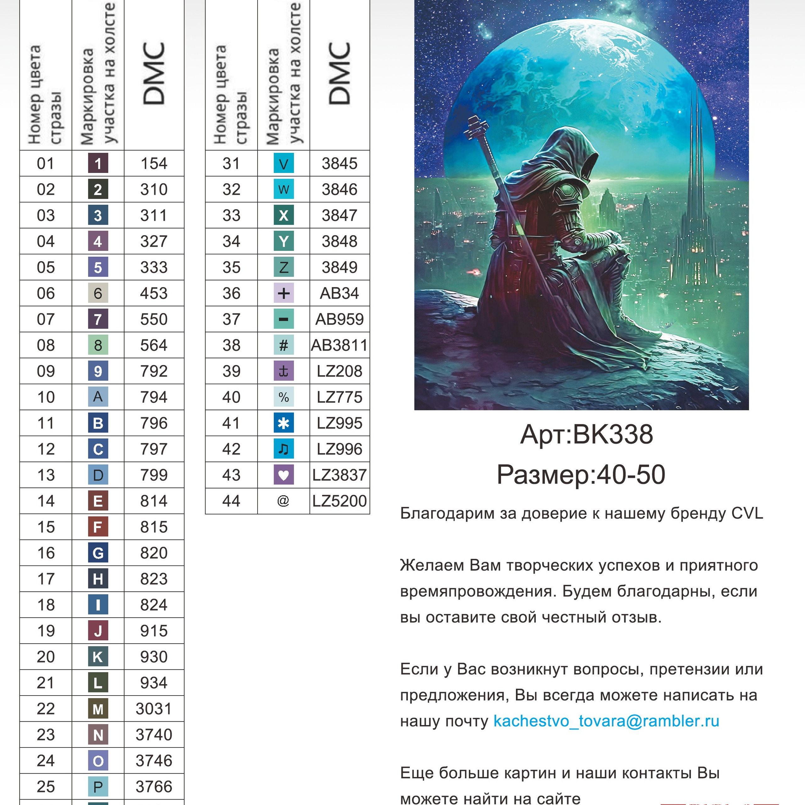 Цветовые карты новые символы. Алмазная мозаика CVL