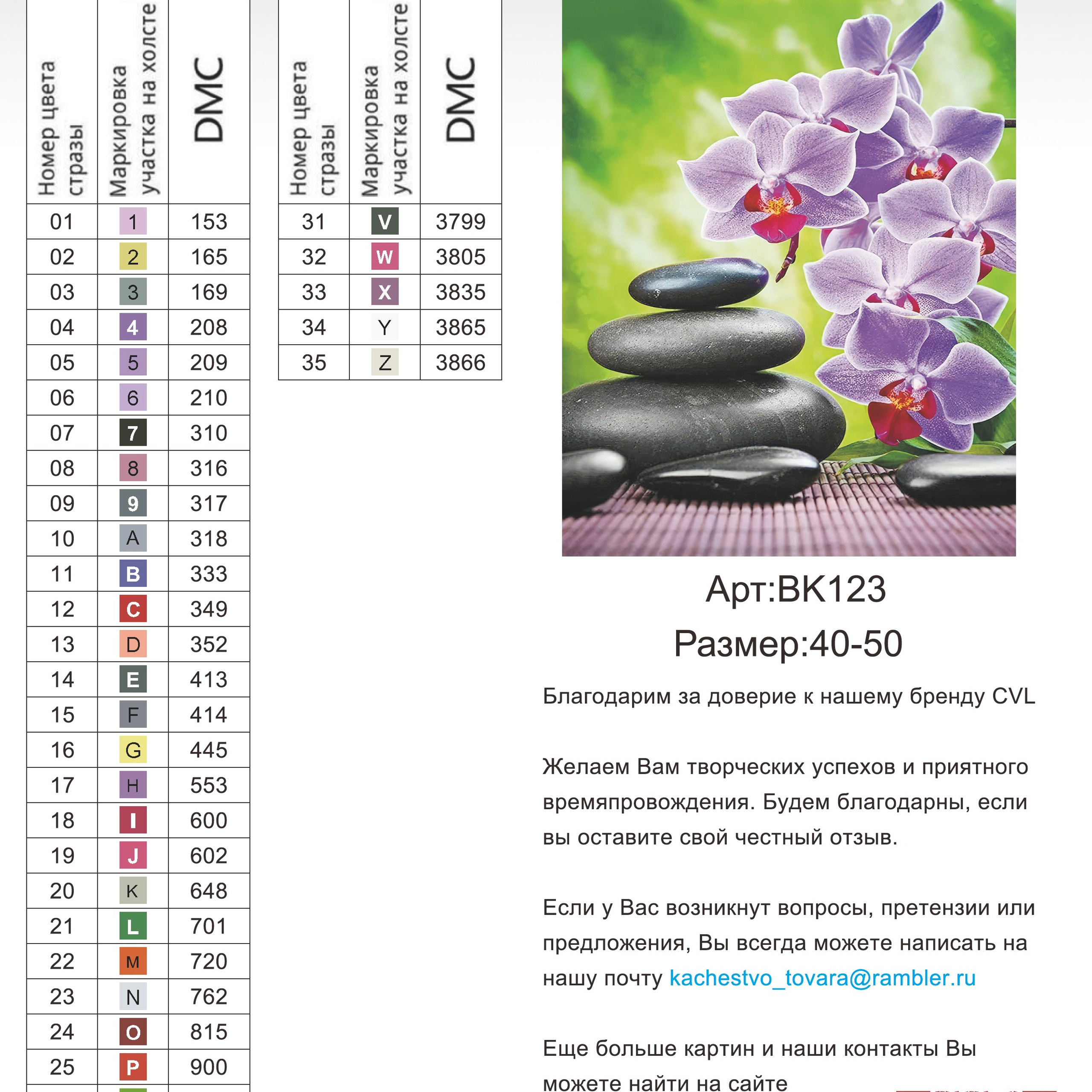 Цветовые карты новые символы. Алмазная мозаика CVL