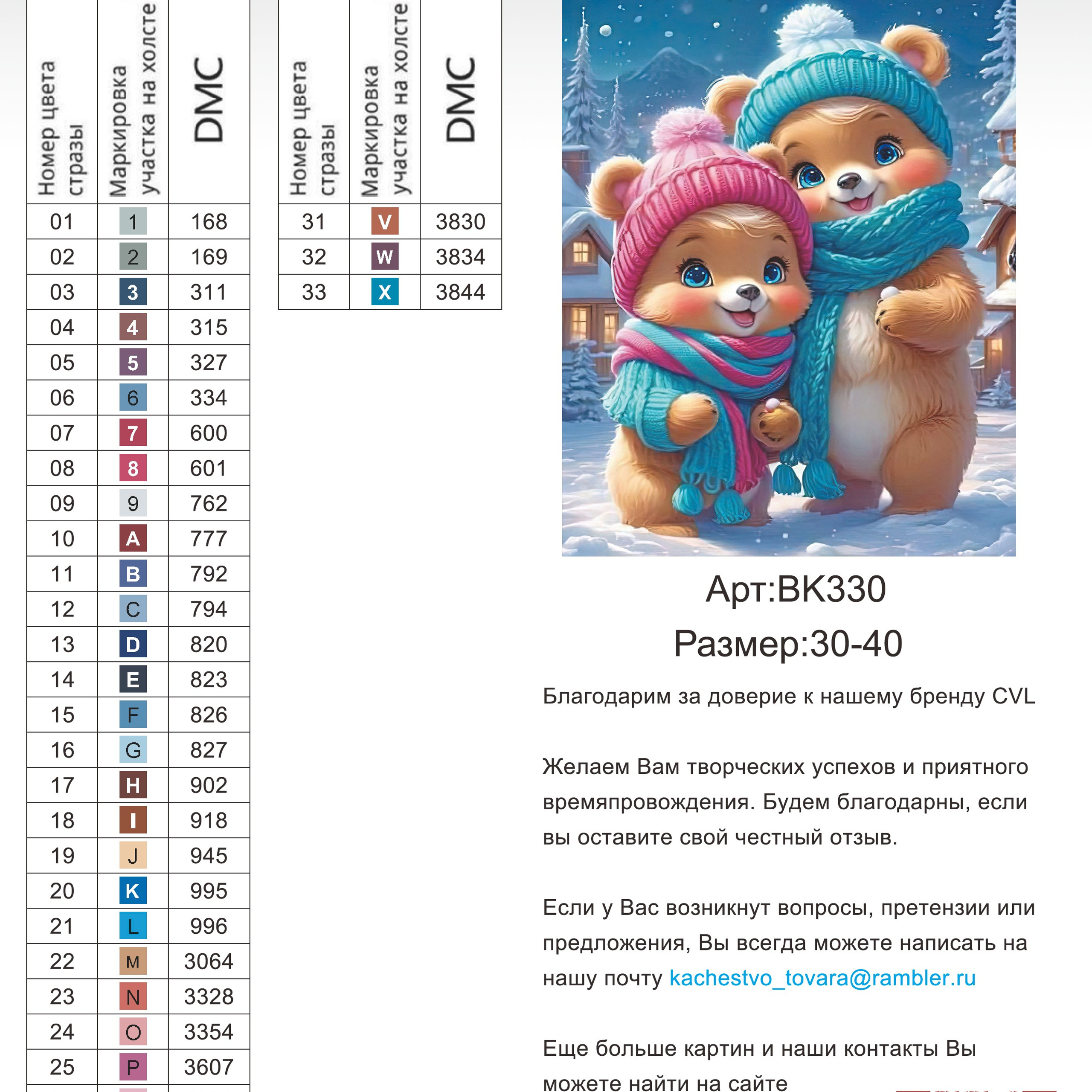 Цветовые карты новые символы. Алмазная мозаика CVL