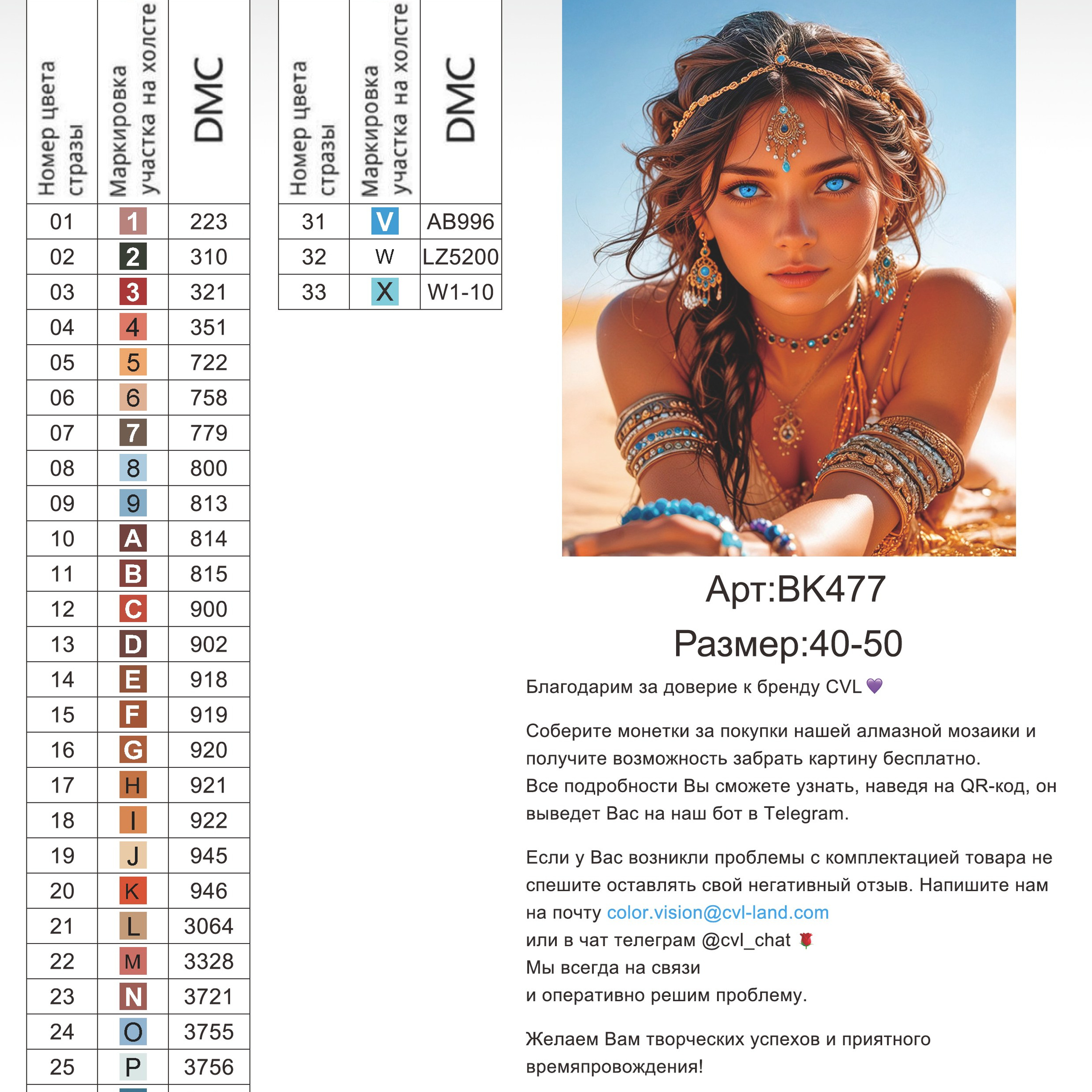 Цветовые карты новые символы. Алмазная мозаика CVL