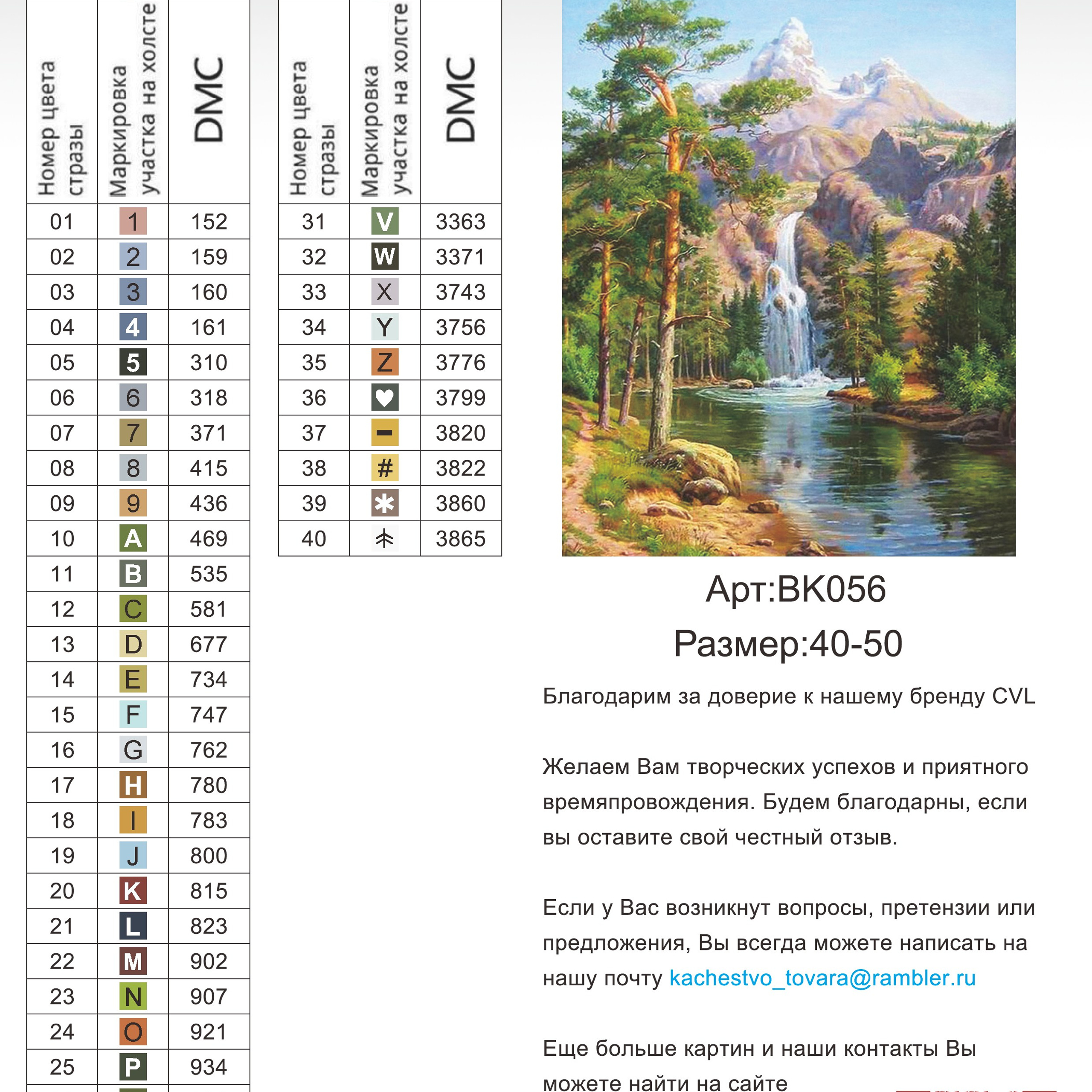 Цветовые карты новые символы. Алмазная мозаика CVL