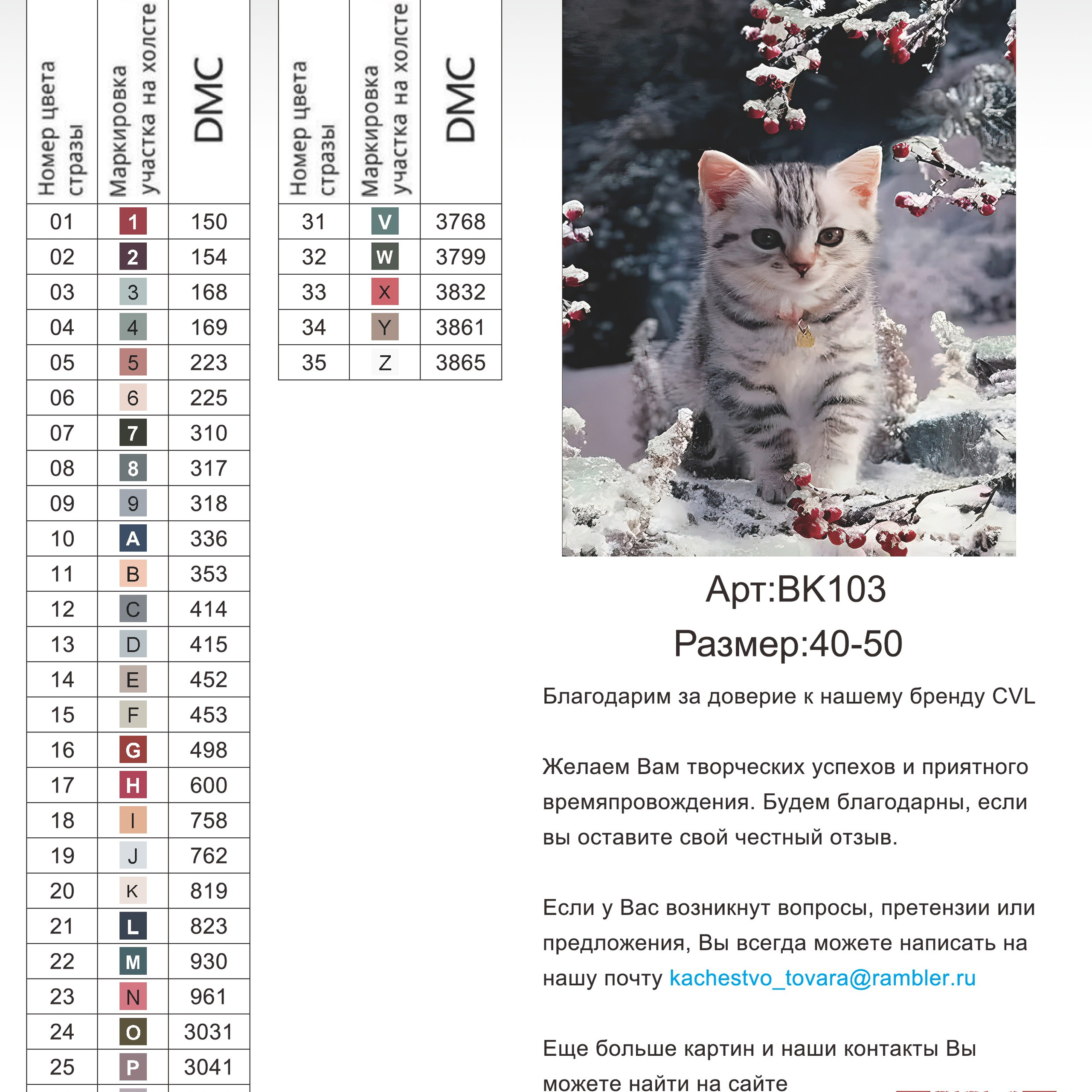 Цветовые карты новые символы. Алмазная мозаика CVL