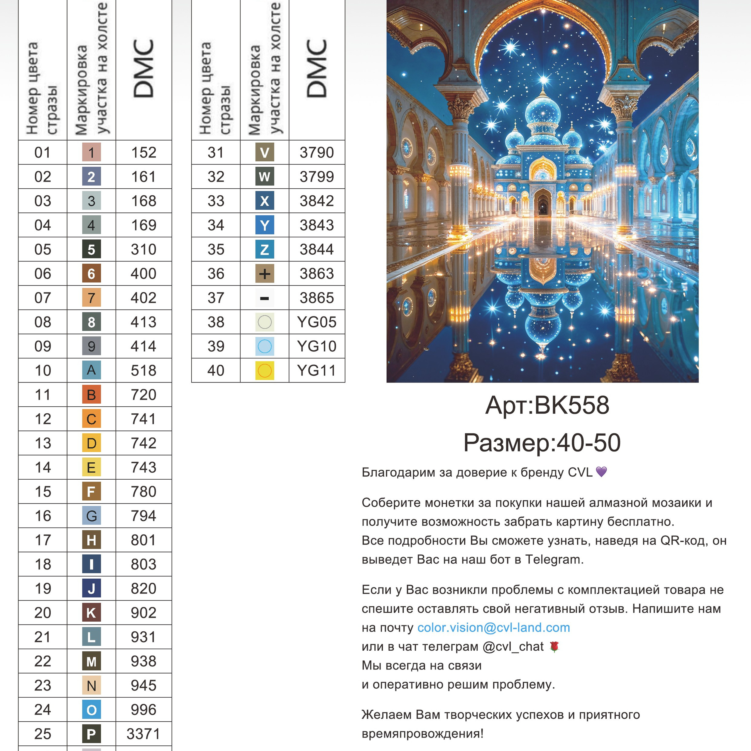 Цветовые карты новые символы. Алмазная мозаика CVL
