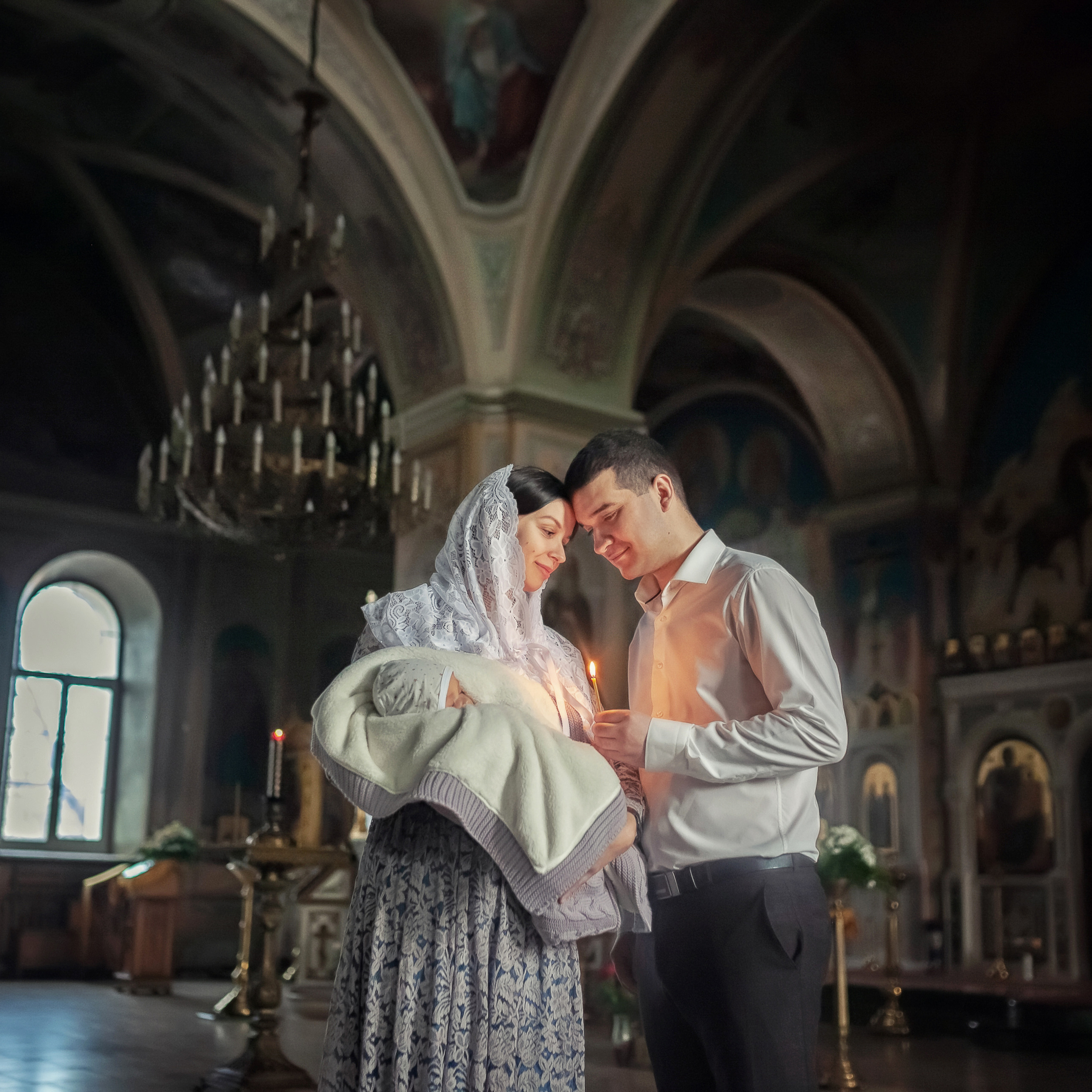 Крещение в храме Флора и Лавра в селе Ям 07.12.2019