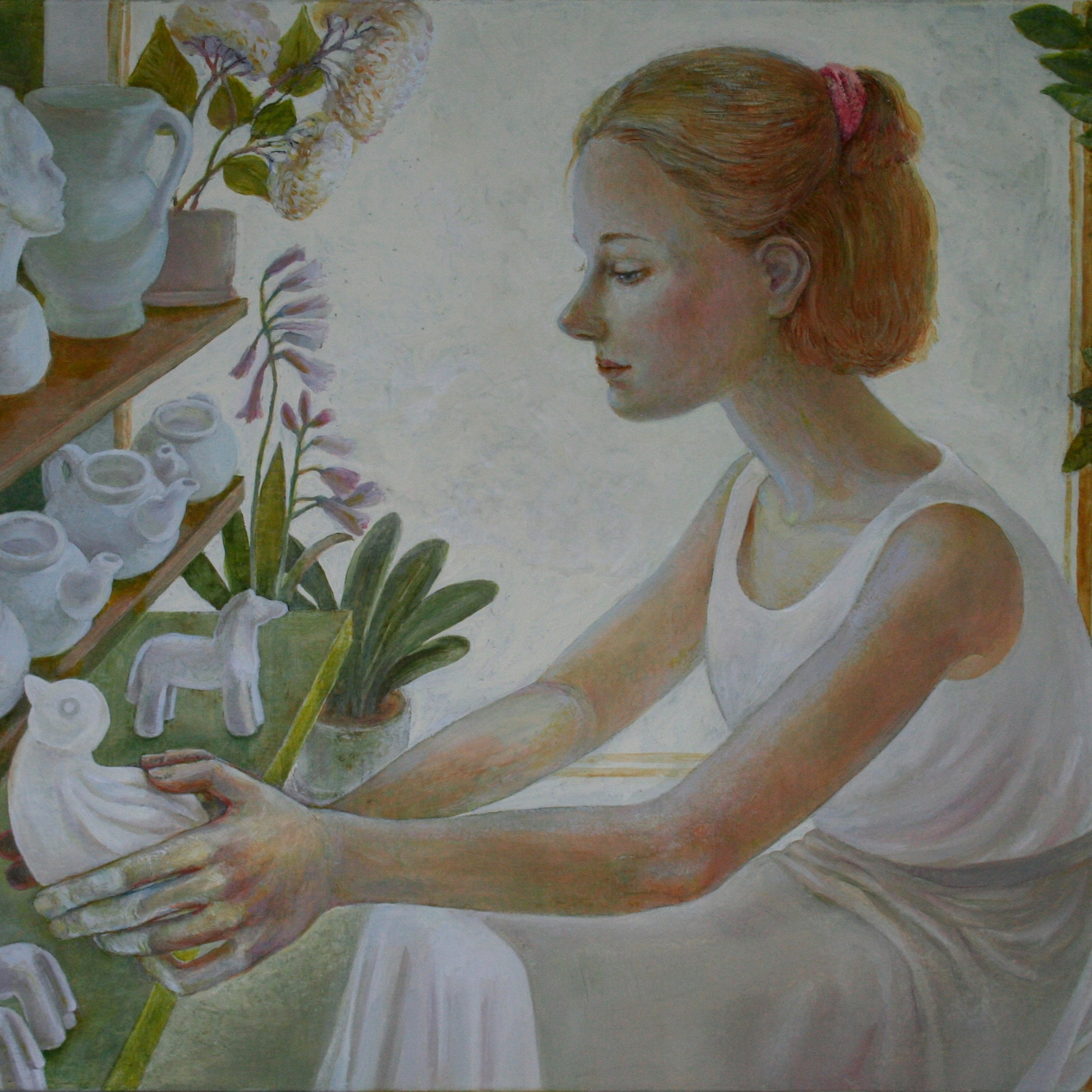 Девушка и фарфоровая птичка