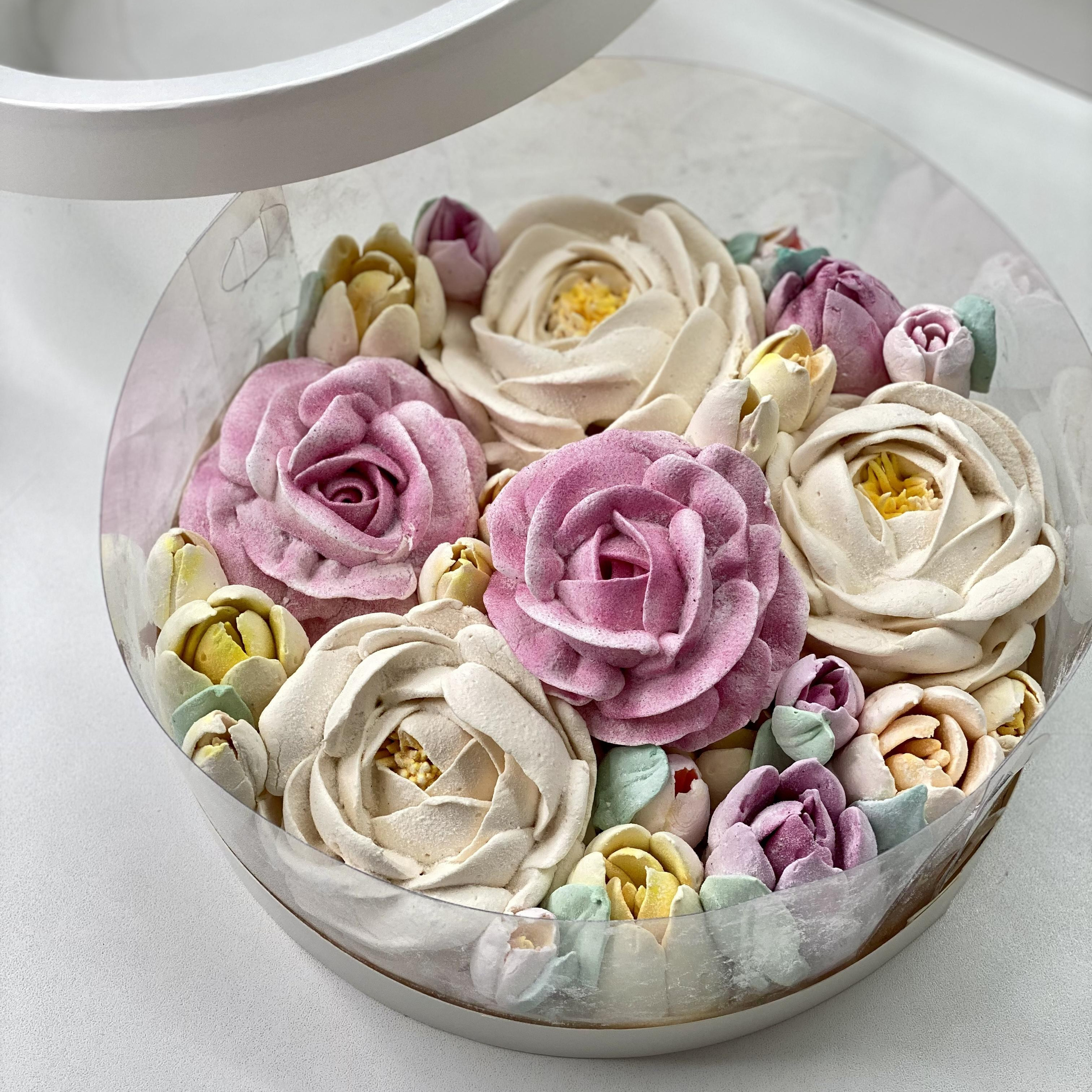 Цветы из зефира, 24 см аквабокс