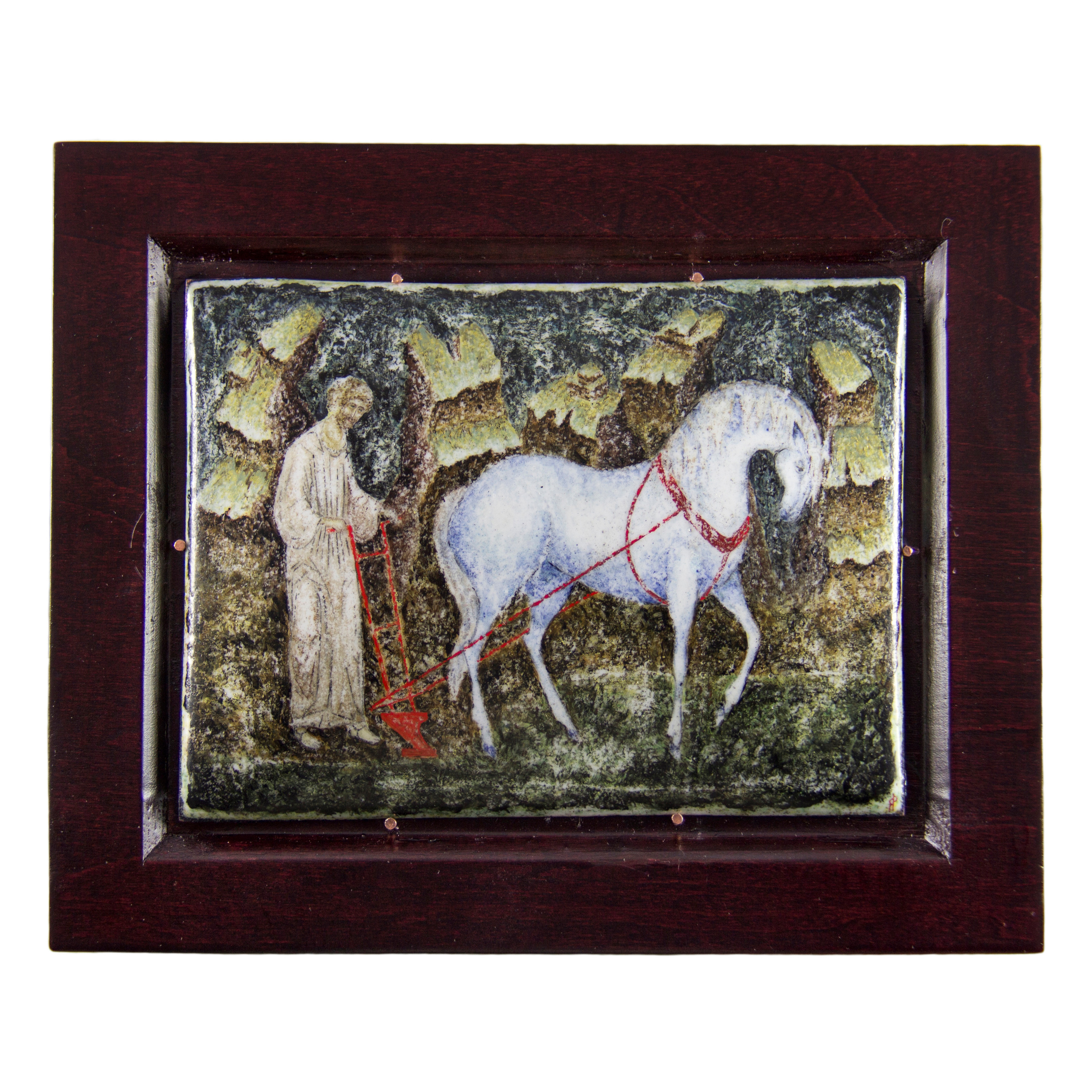 Ангел-хранитель. Художник Яна Ростовская. Живопись по эмали. 