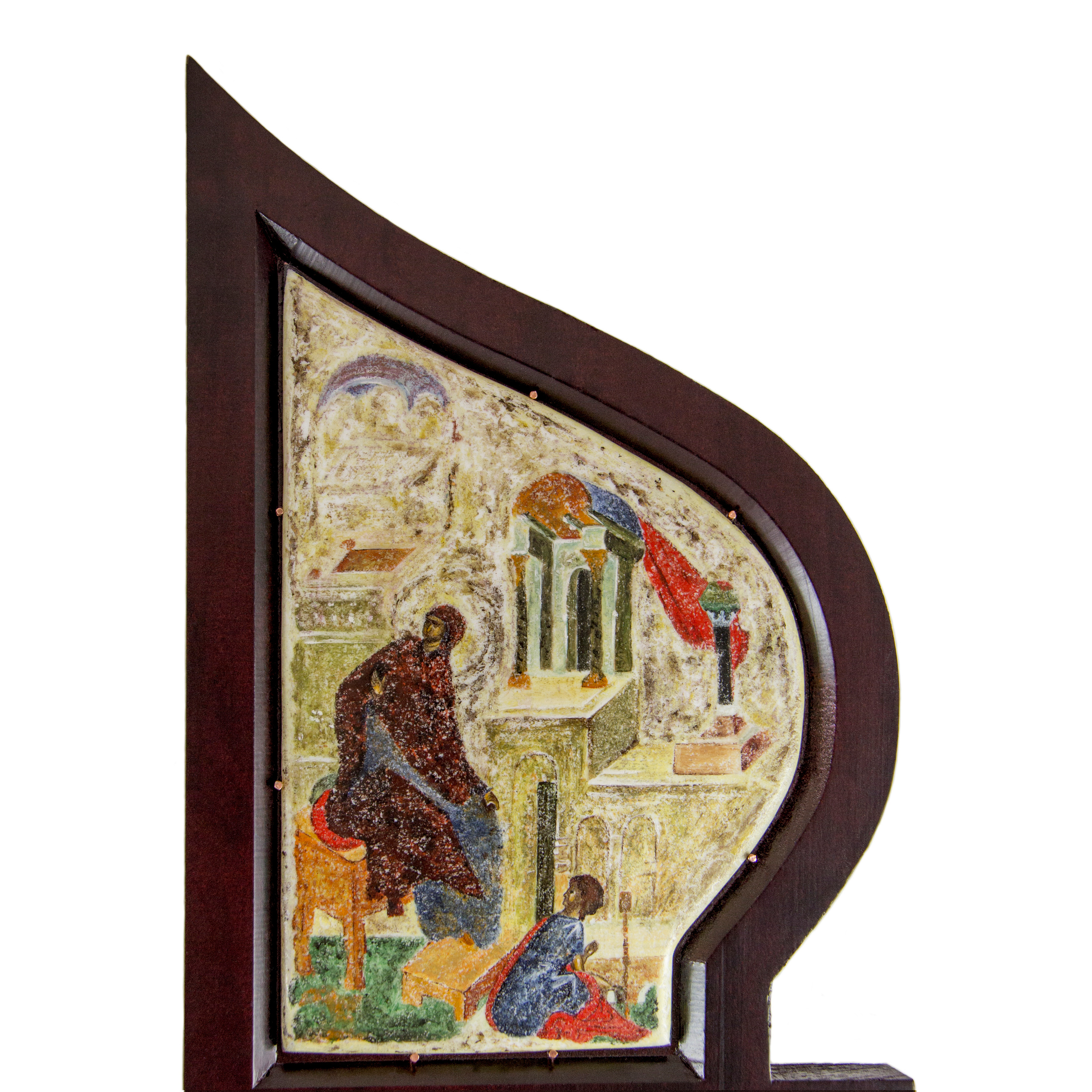 Царские врата. Богоматерь со Служанкой. Художник Яна Ростовская. Живопись по эмали. 