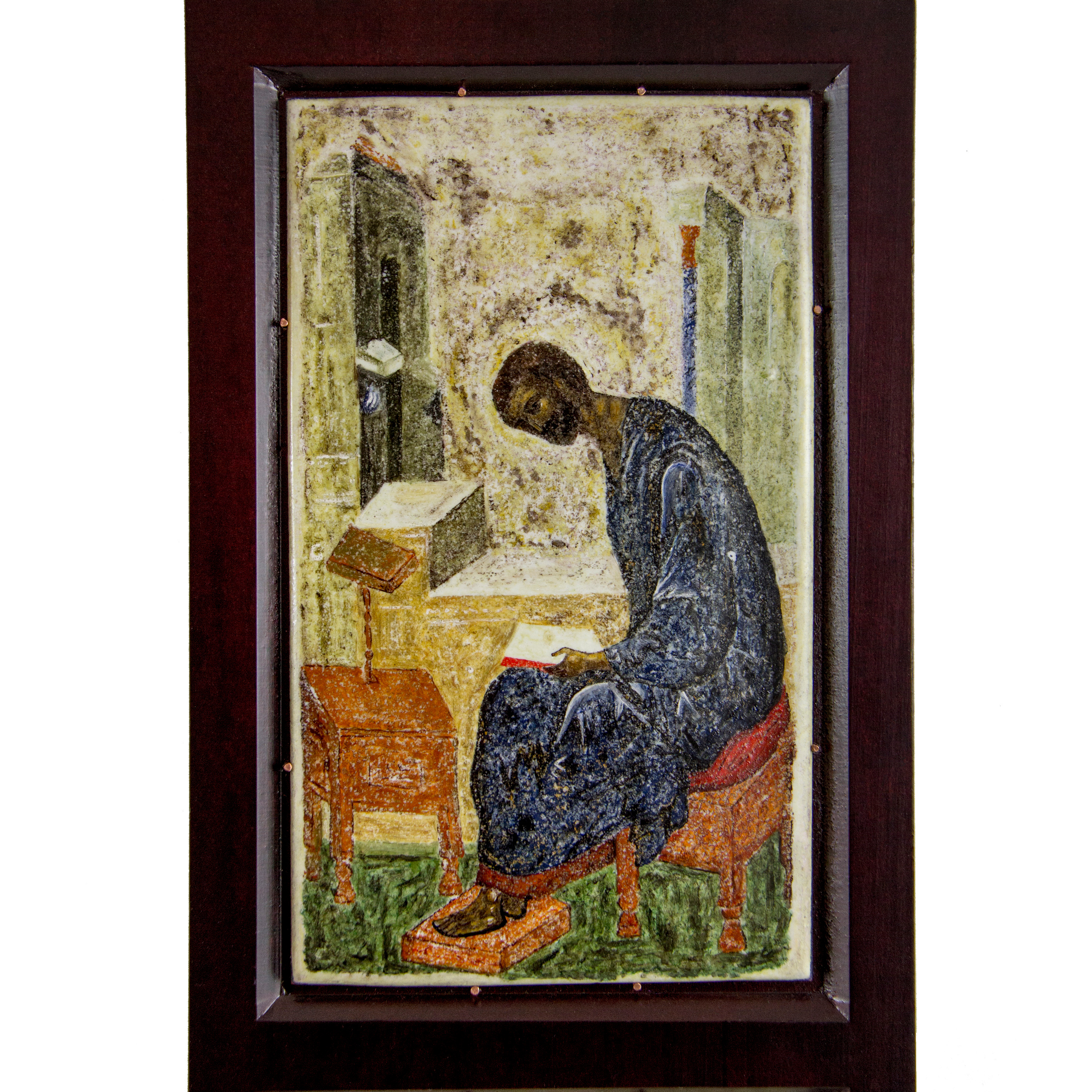 Царские врата. Евангелист Марк. Художник Яна Ростовская. Живопись по эмали. 