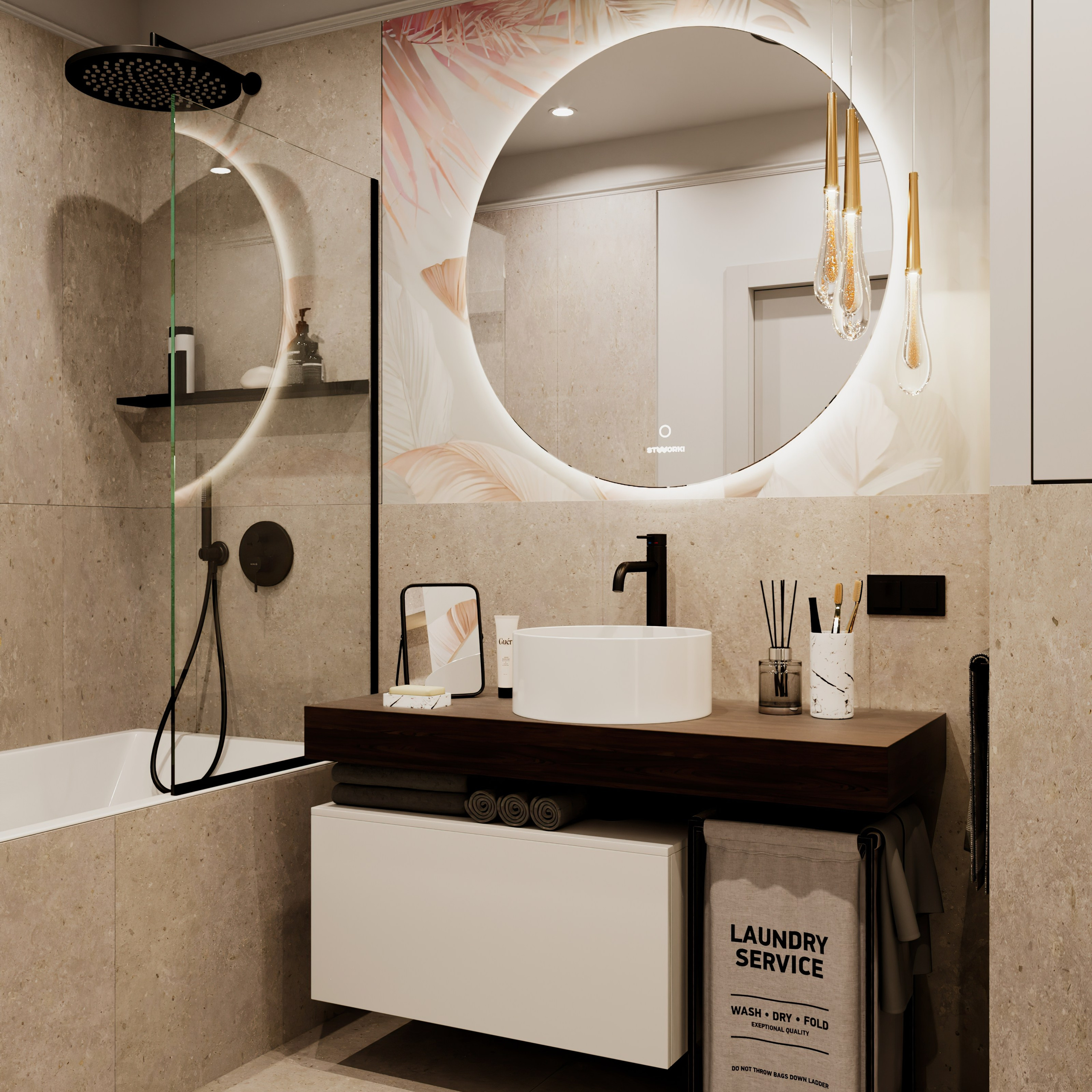 Санузел по проекту Мартыновой Н. и Бородиной Е.