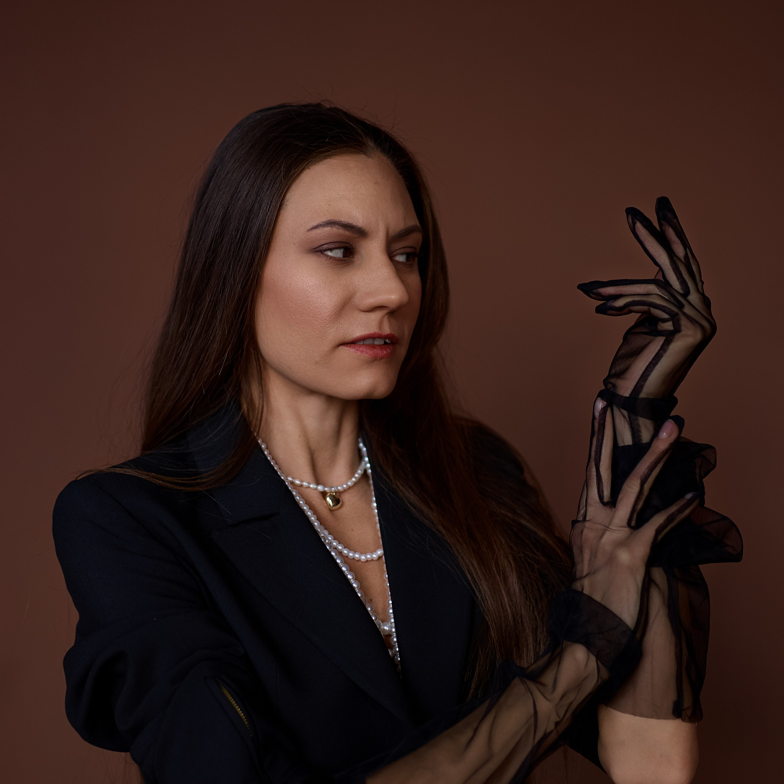 Перчатки прозрачные фатин