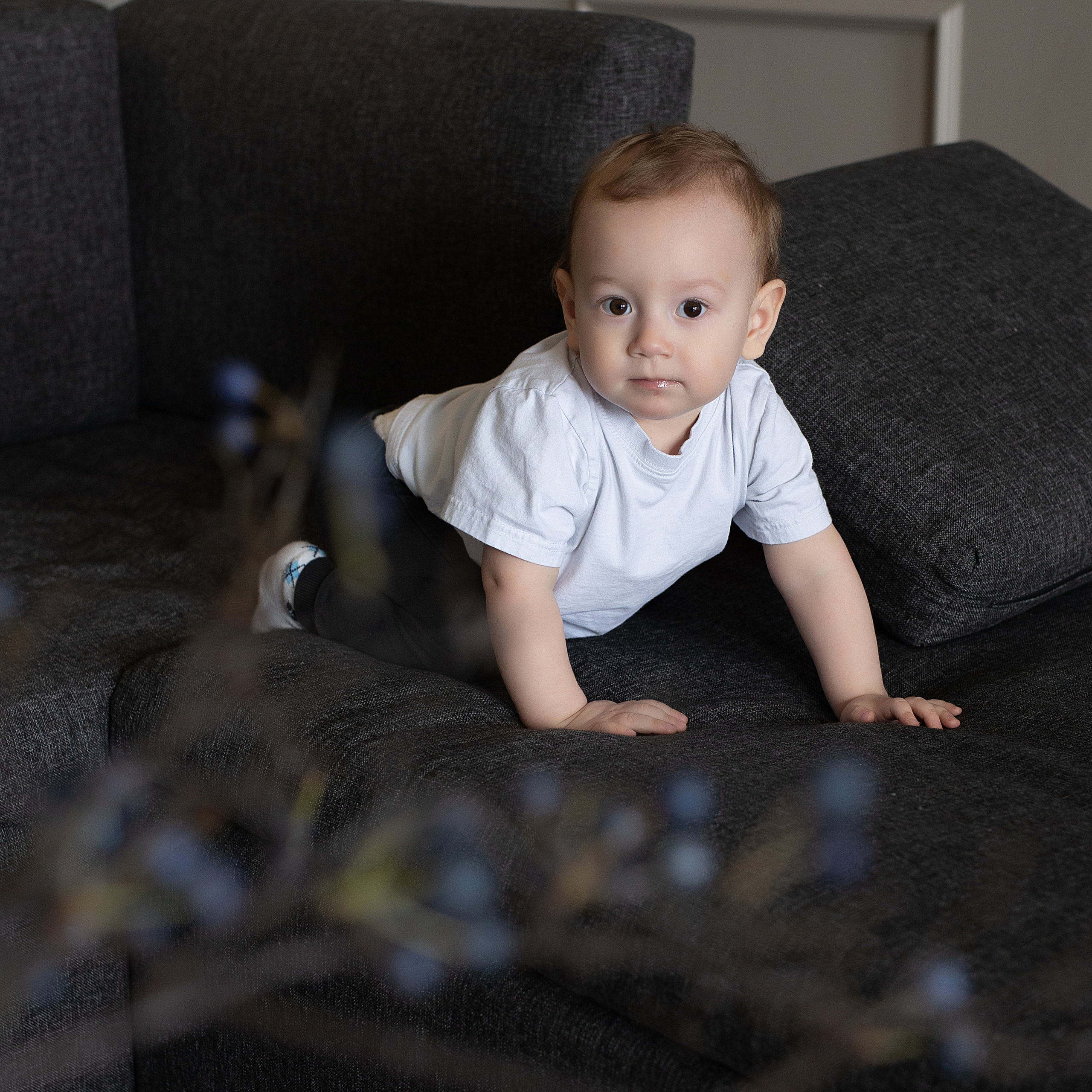 семейная фотосессия в студии в стиле минимализм 