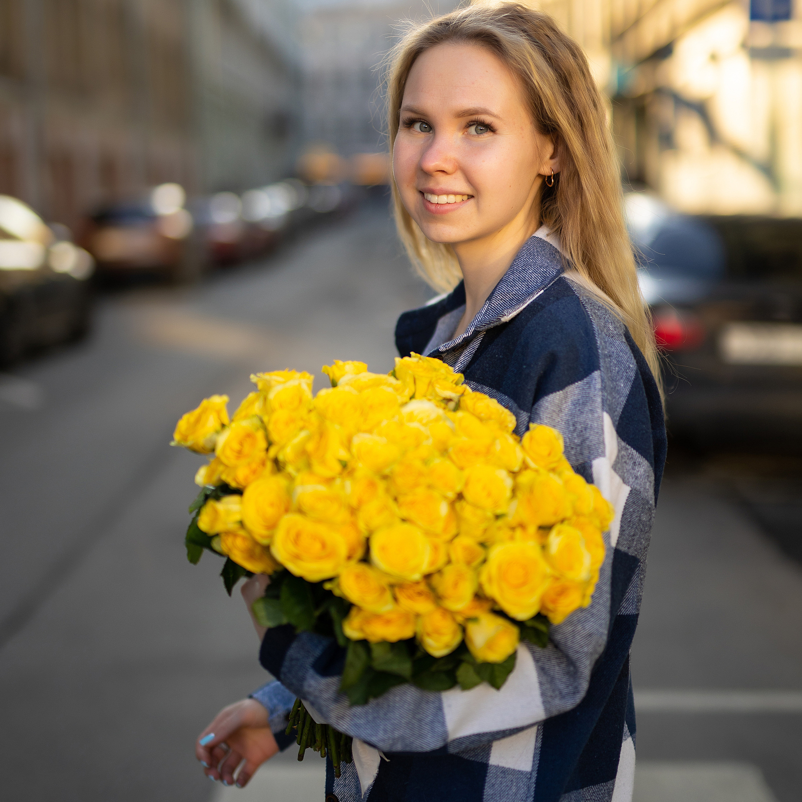 Фотосессия с букетом