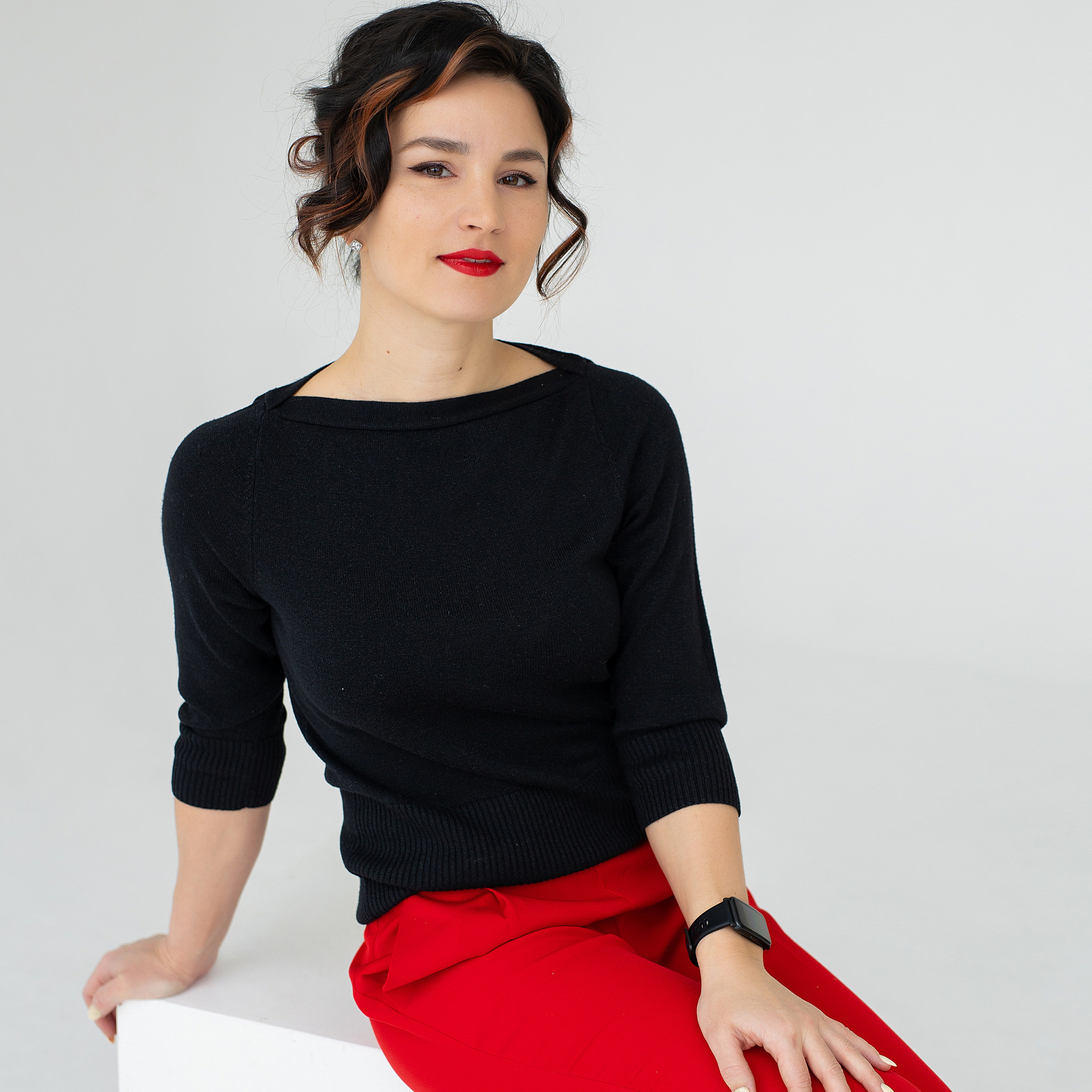 женский деловой портрет в фотостудии питера