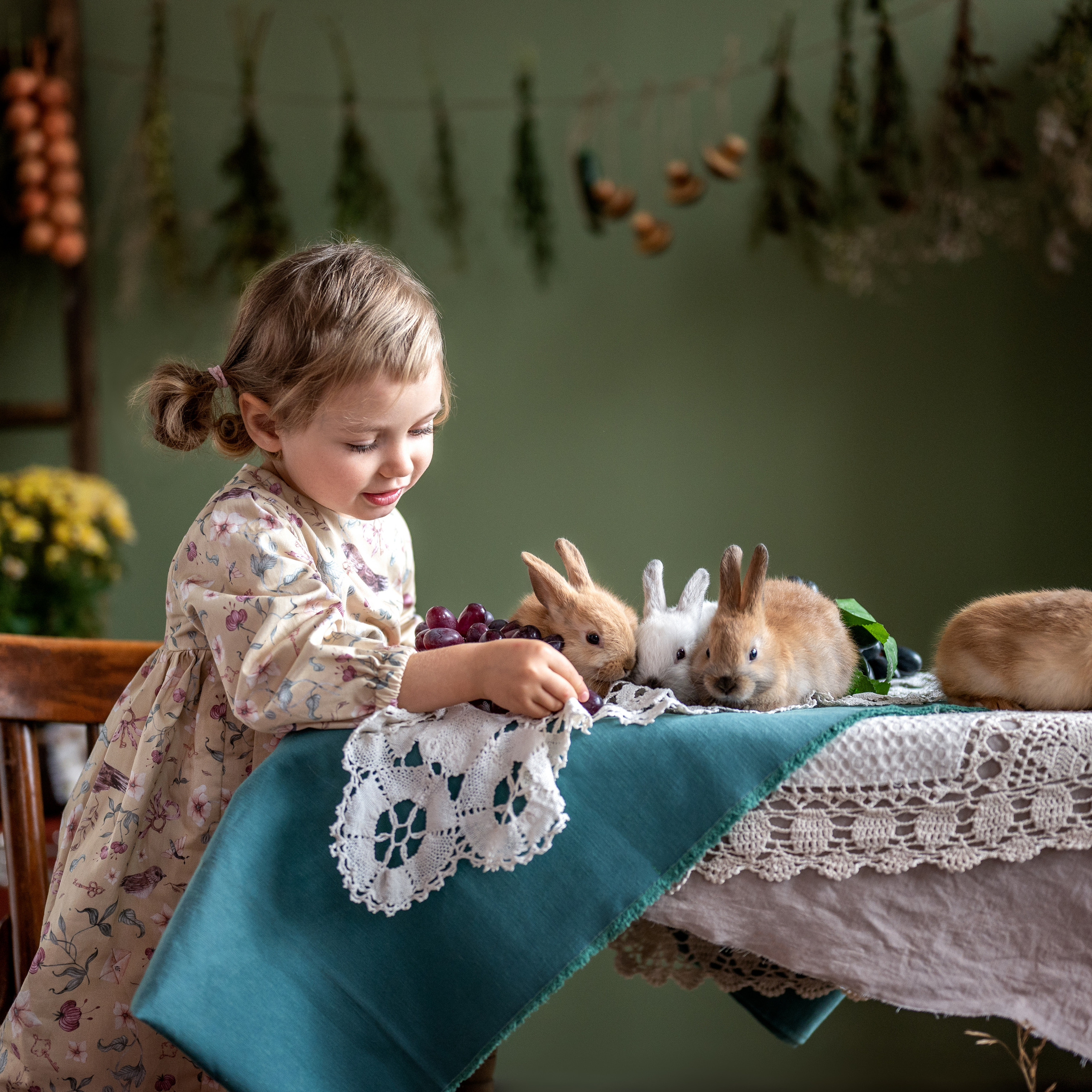 Лео и&nbsp;Эрика. Съемка в&nbsp;студии с&nbsp;кроликами