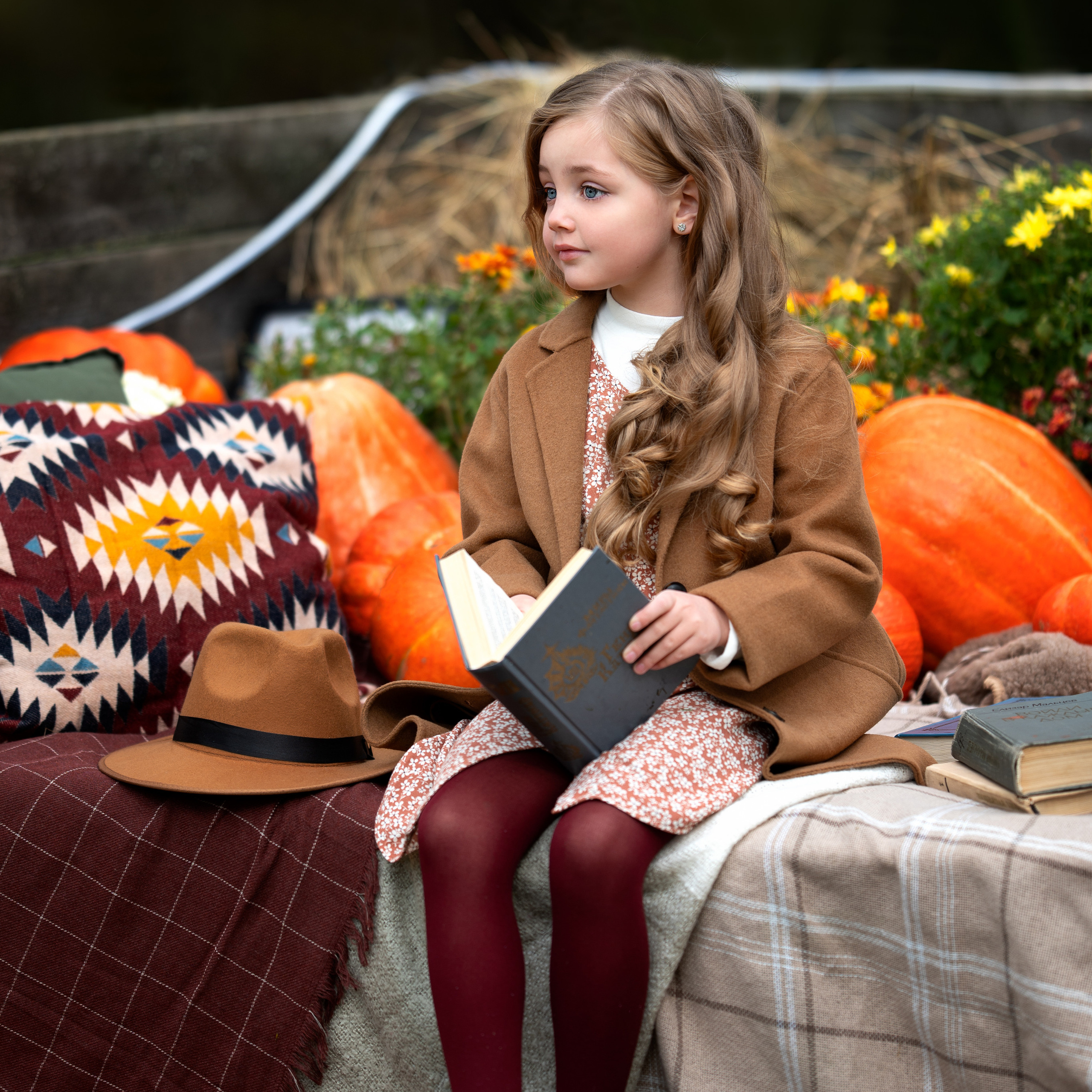 Телега с&nbsp;тыквами. Фотосессия Лизы.