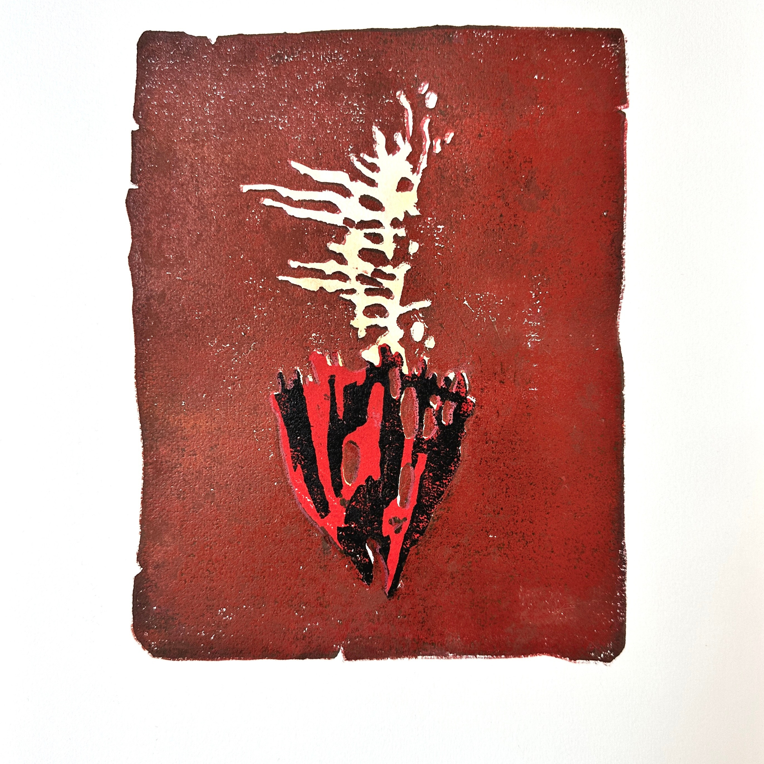 Линогравюра "Ветры", тираж 8 экз., 30х42 см, 2025