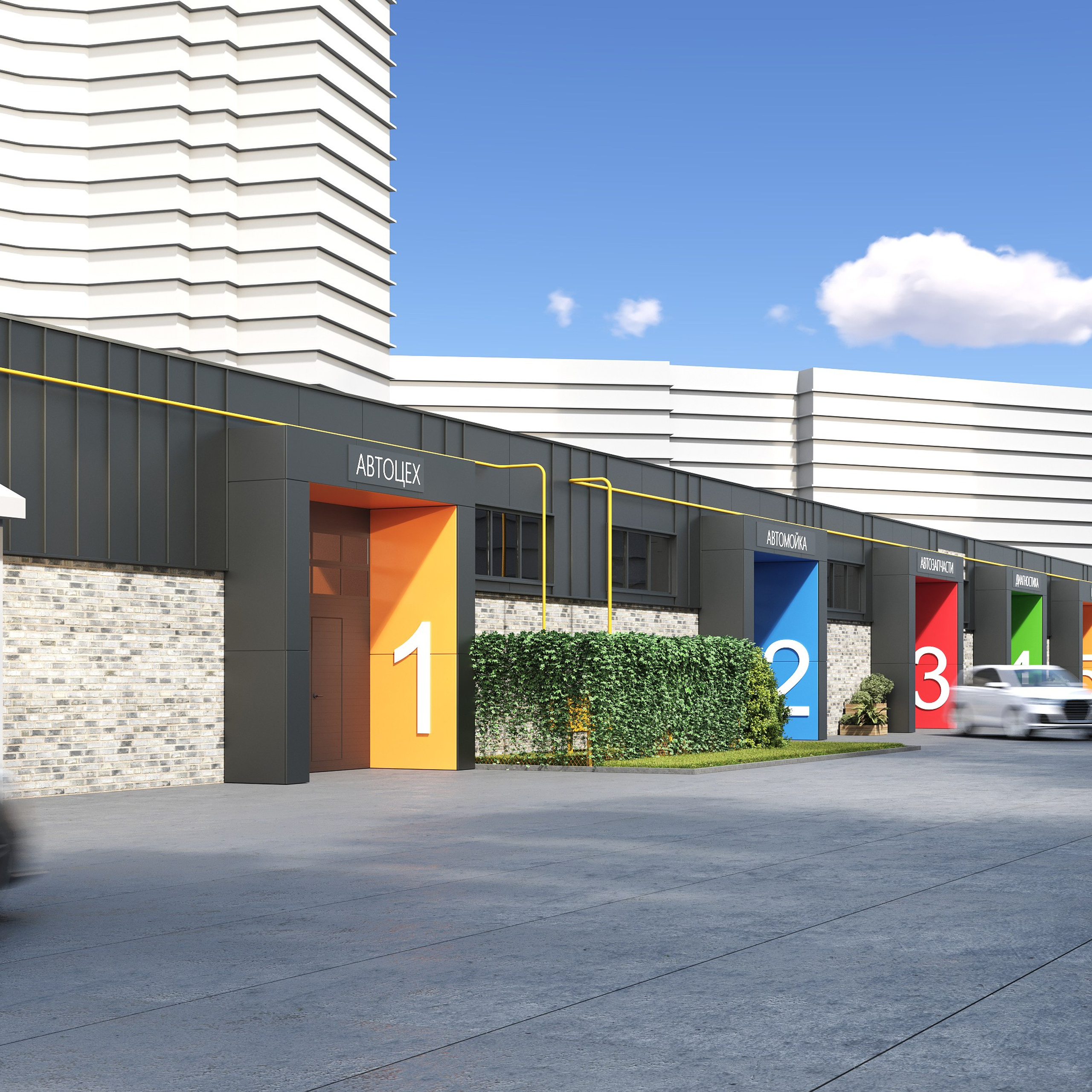 Реконструкция фасада гаражного комплекса