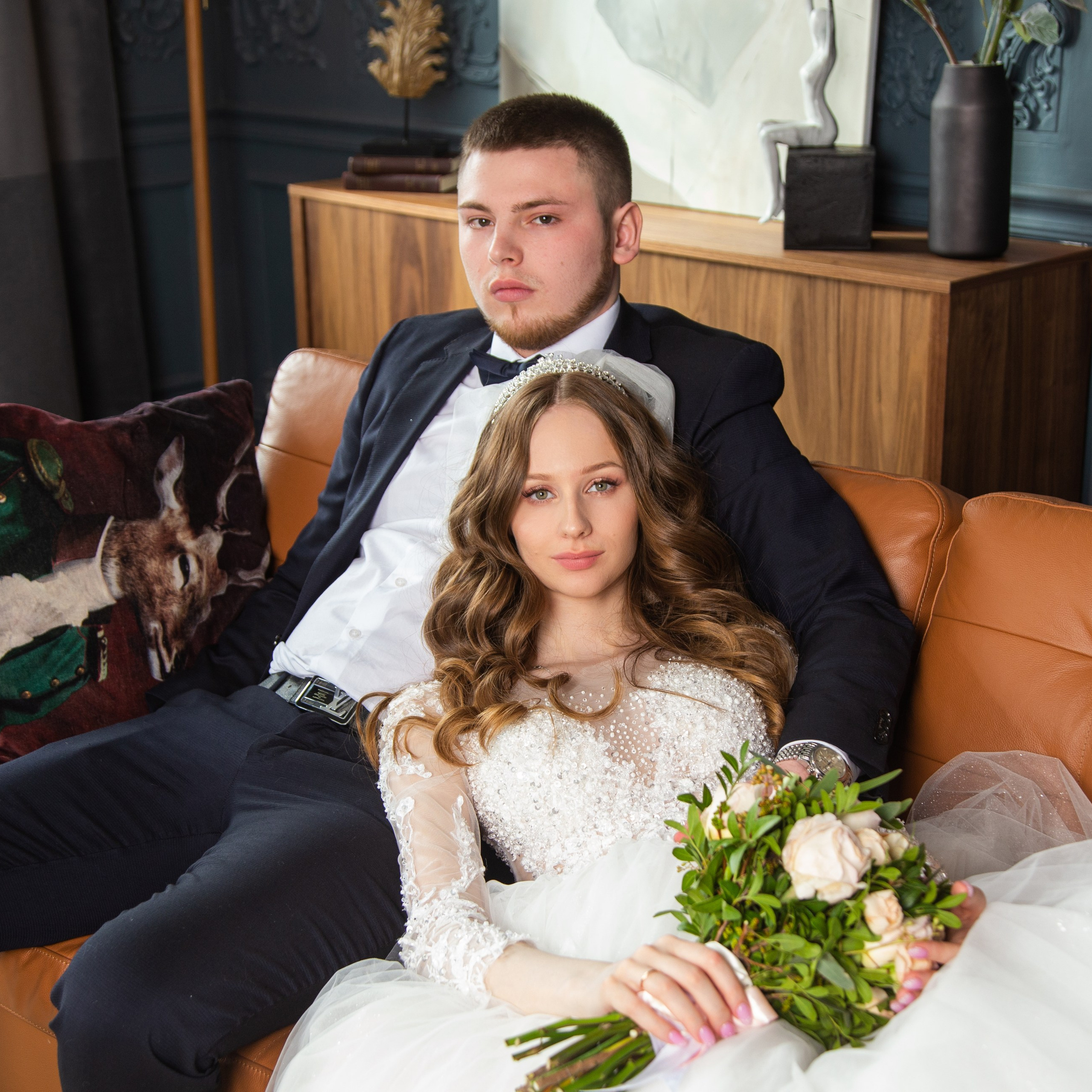 Студийная фотосессия жениха и невесты в Петербурге