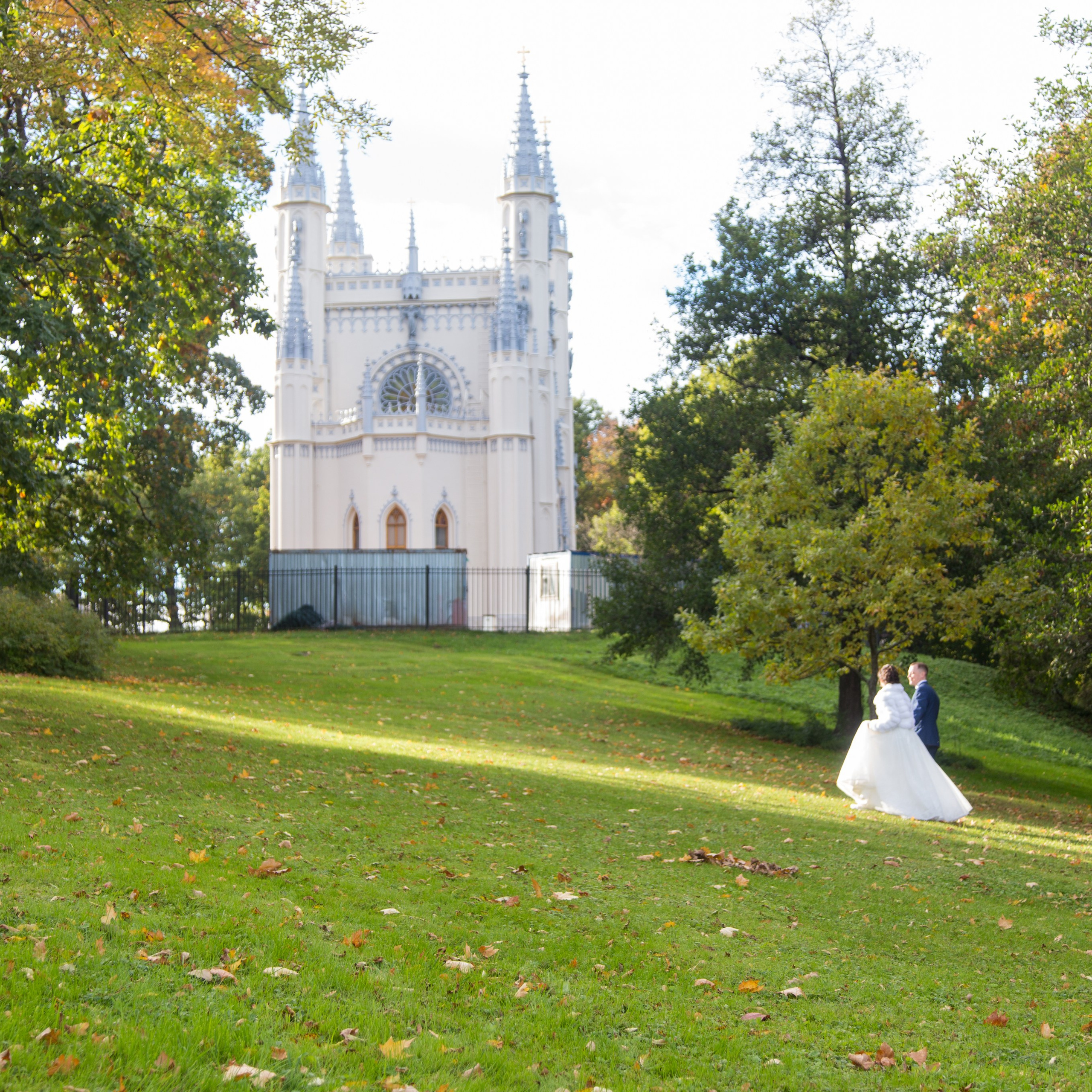 Свадебная съемка в студии и прогулка по парку Александрия