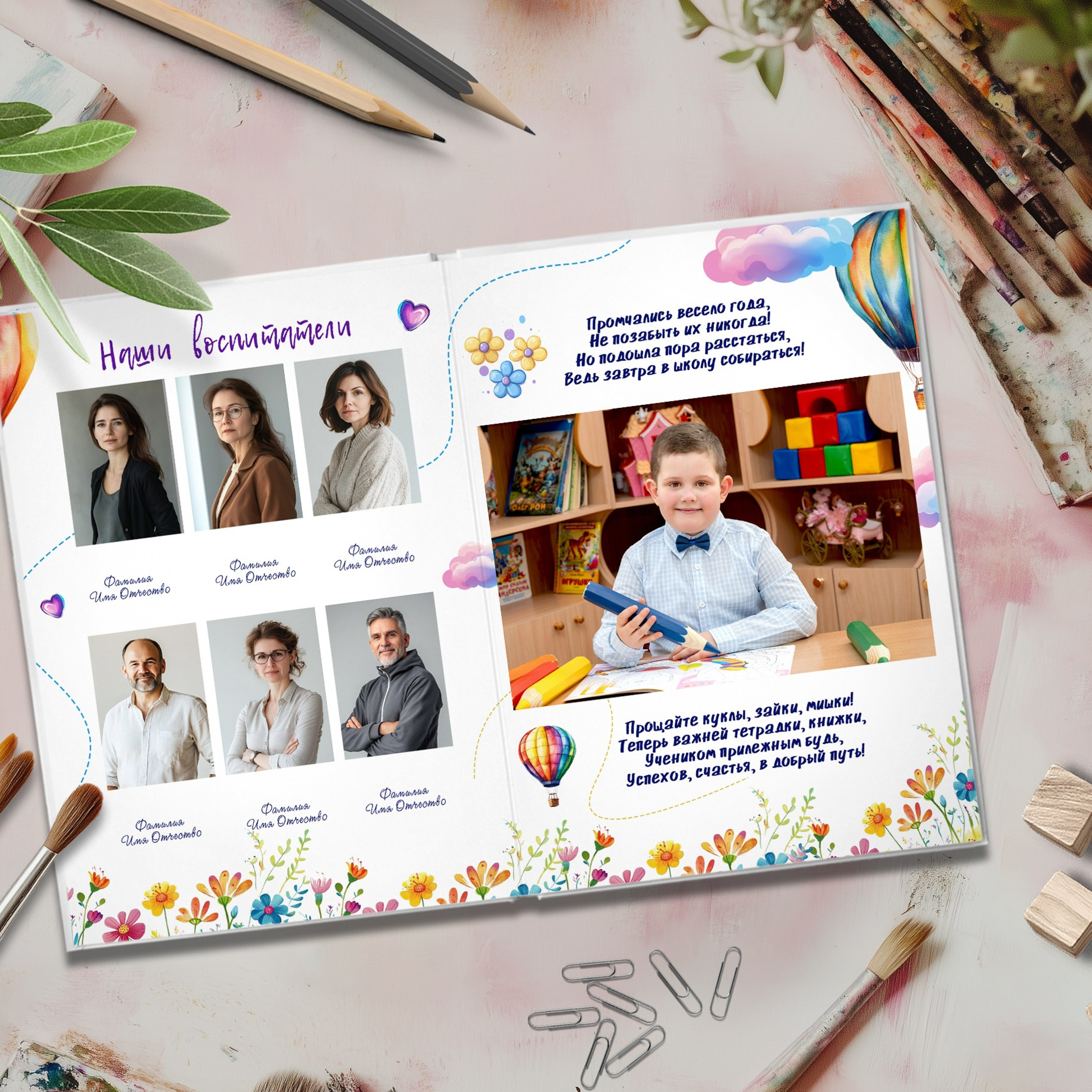 Дизайн «Воздушный шар». Шаблоны и дизайны выпускных альбомов и фотокниг