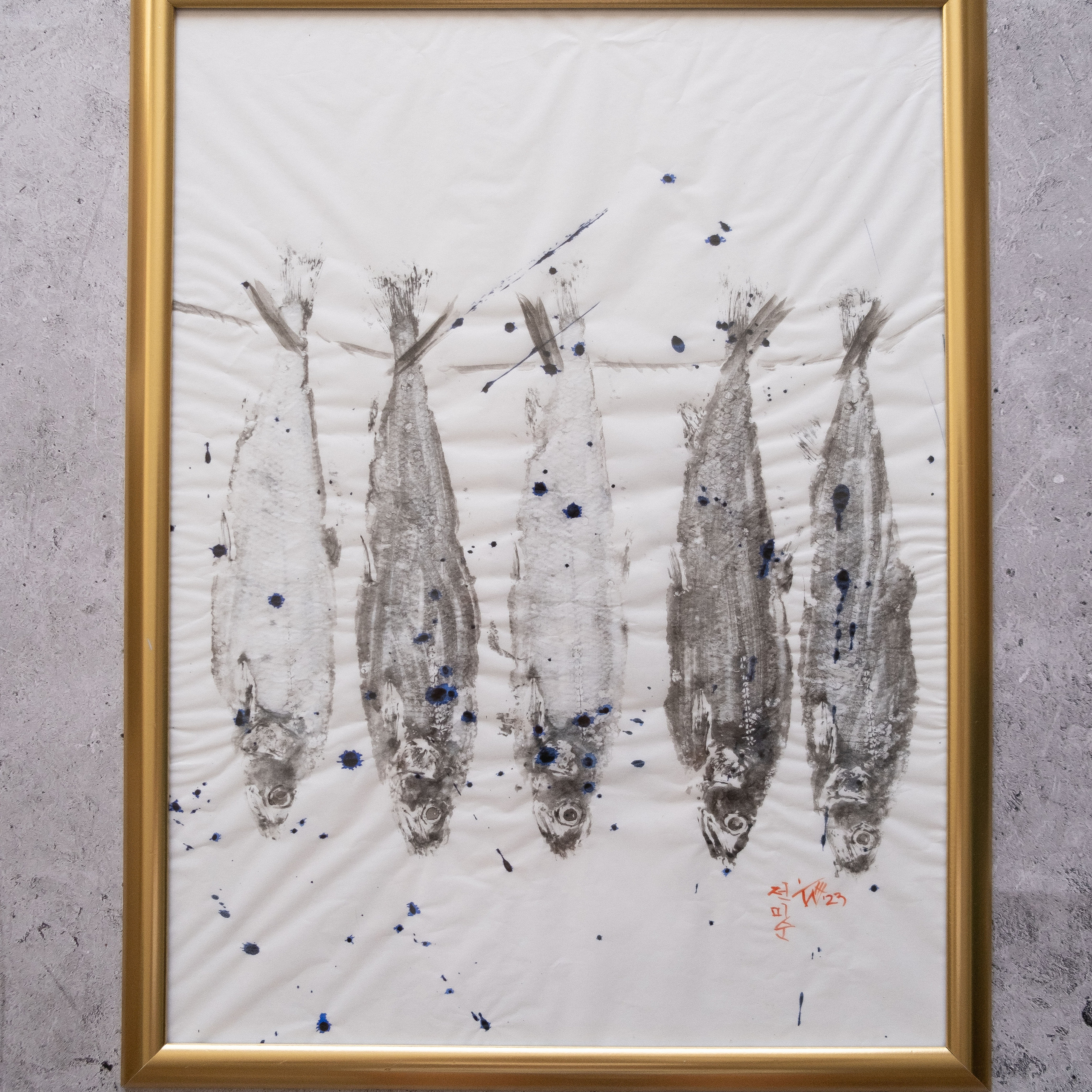 Отпечаток сахалинской зубатки. Тушь, бумага,  20х30, 2023. (в наличии)