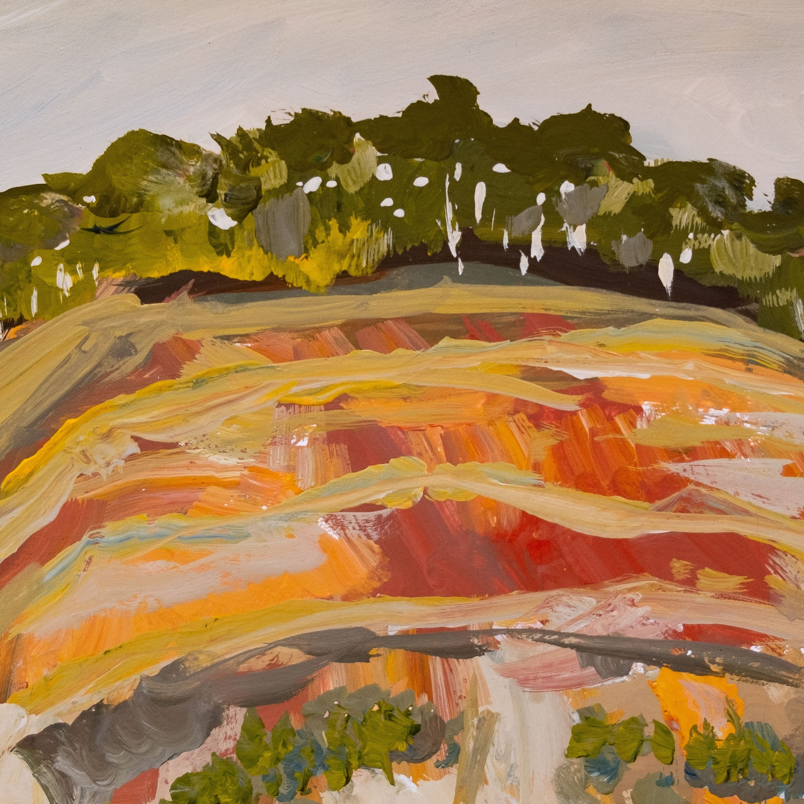 Скала в Пригородном. Бумага, темпера, 15х21, 2023. (в наличии)