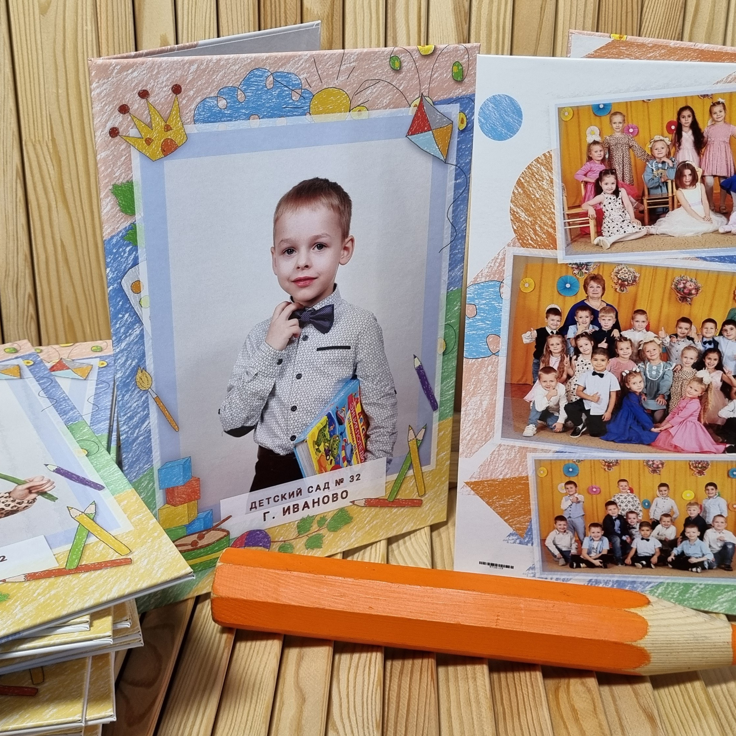 Фото готовых выпускных альбомов для детского сада и школы в Иваново Ярославле Костроме Владимире. Выпускные альбомы в Иваново в детский сад и школу. Александр и Светлана Янкины