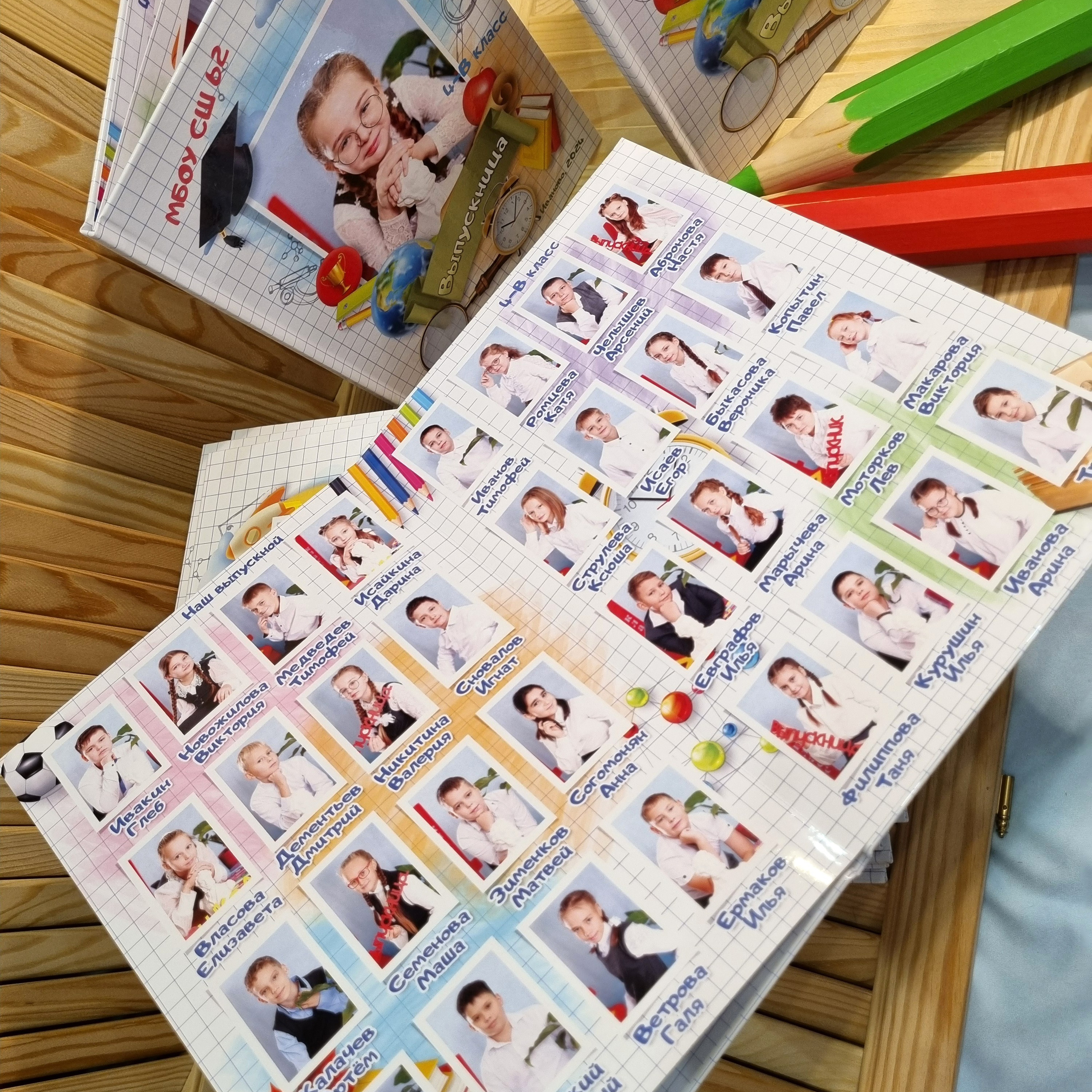 Фото готовых выпускных альбомов для детского сада и школы в Иваново Ярославле Костроме Владимире. Выпускные альбомы в Иваново в детский сад и школу. Александр и Светлана Янкины