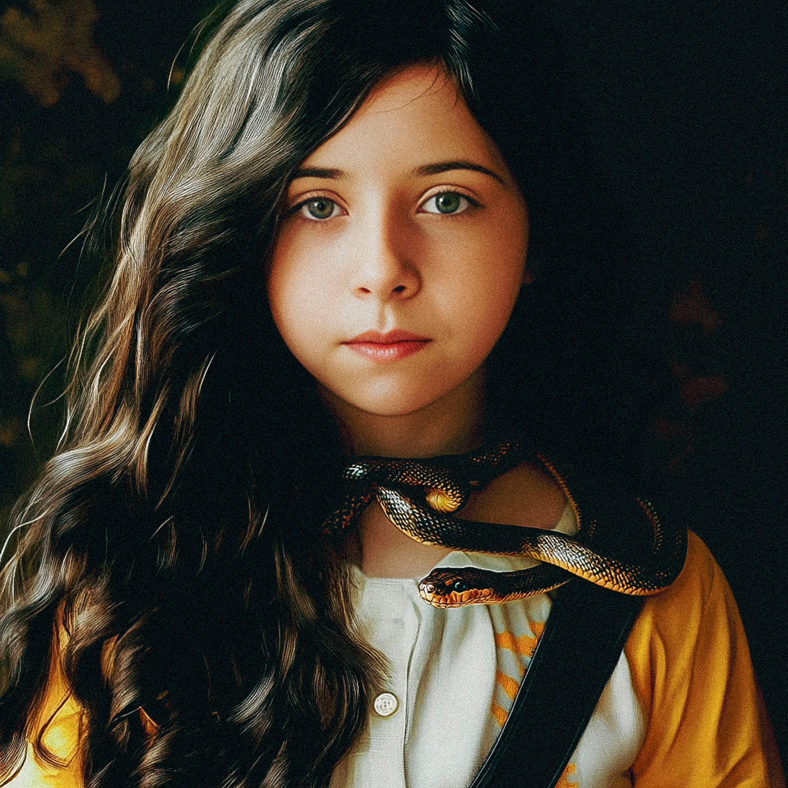 Нейрофотосессия для Насти. Девочка со змеей и пауком.