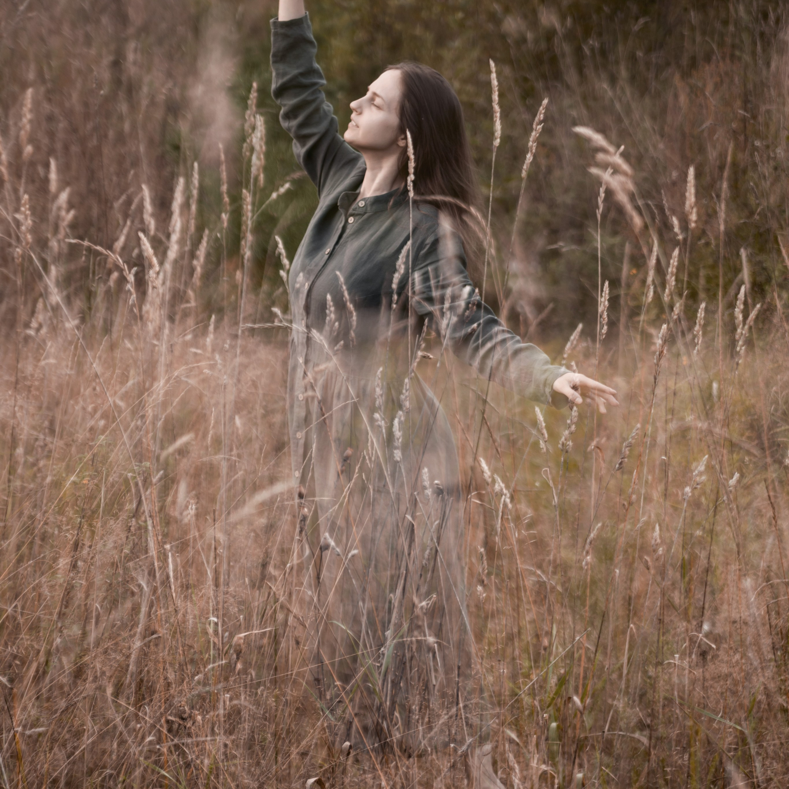 В поле травы