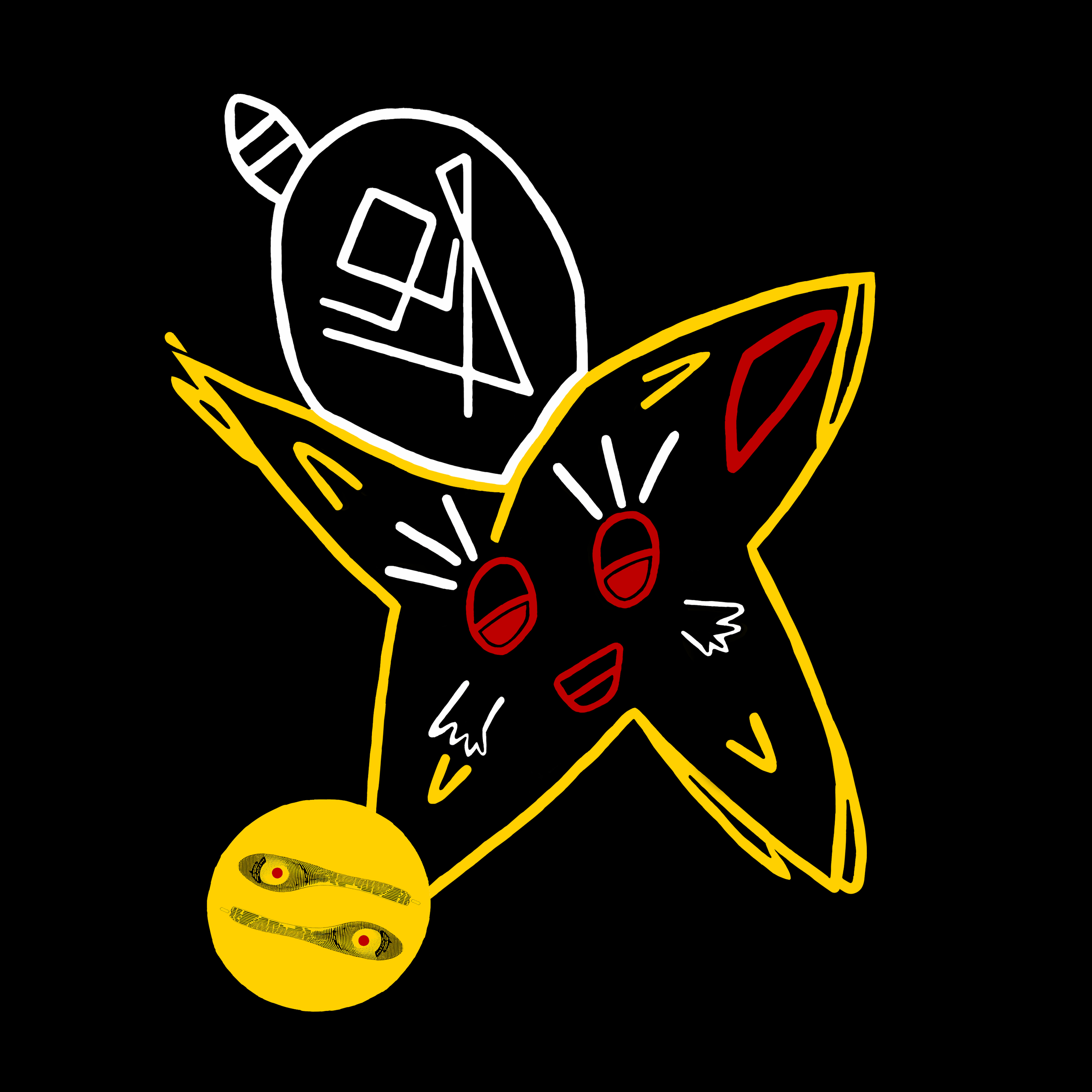 Дружелюбная звезда катящая перед собой отпечатки жизни